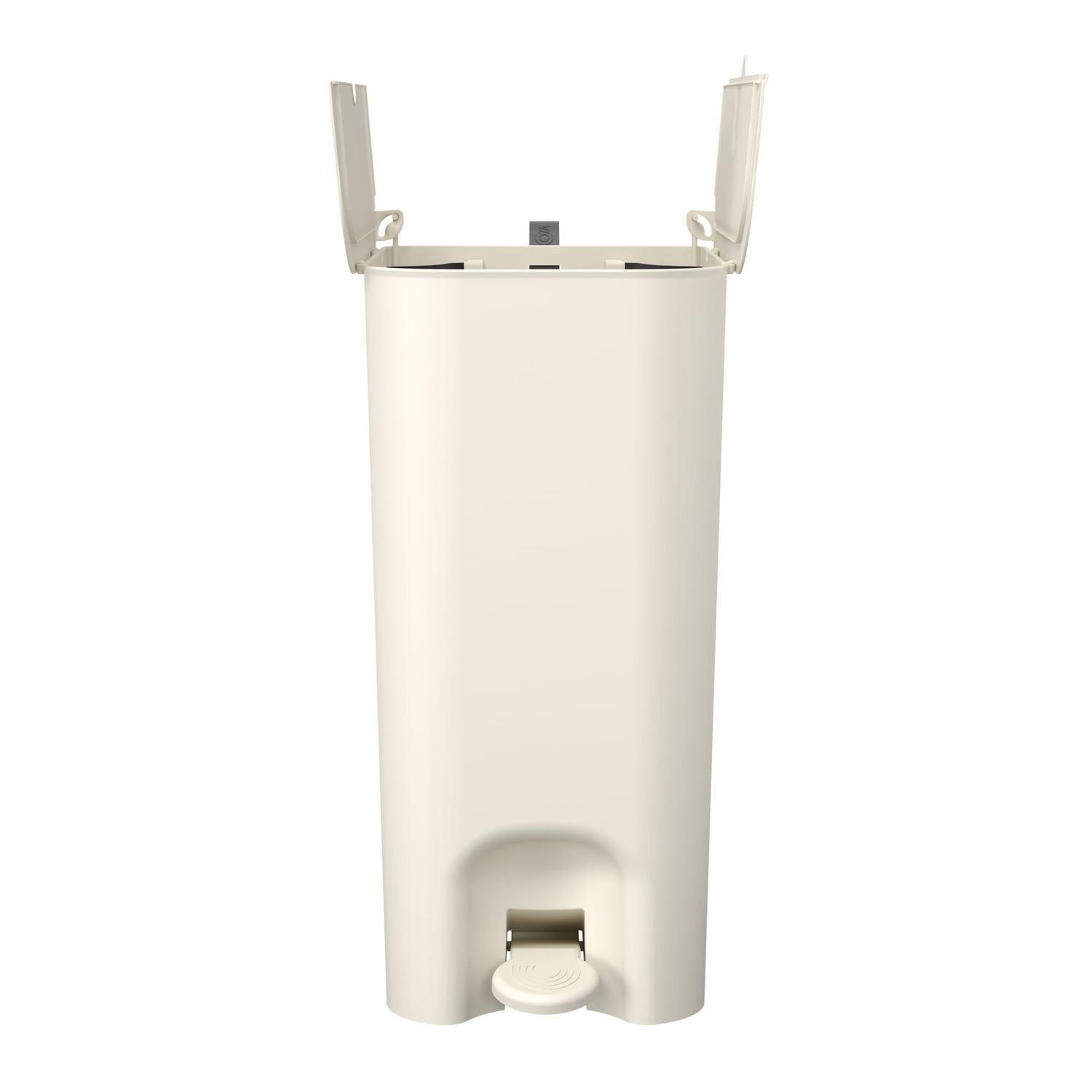 Basurero con Pedal 10+10 L Gris Claro con Asa -3