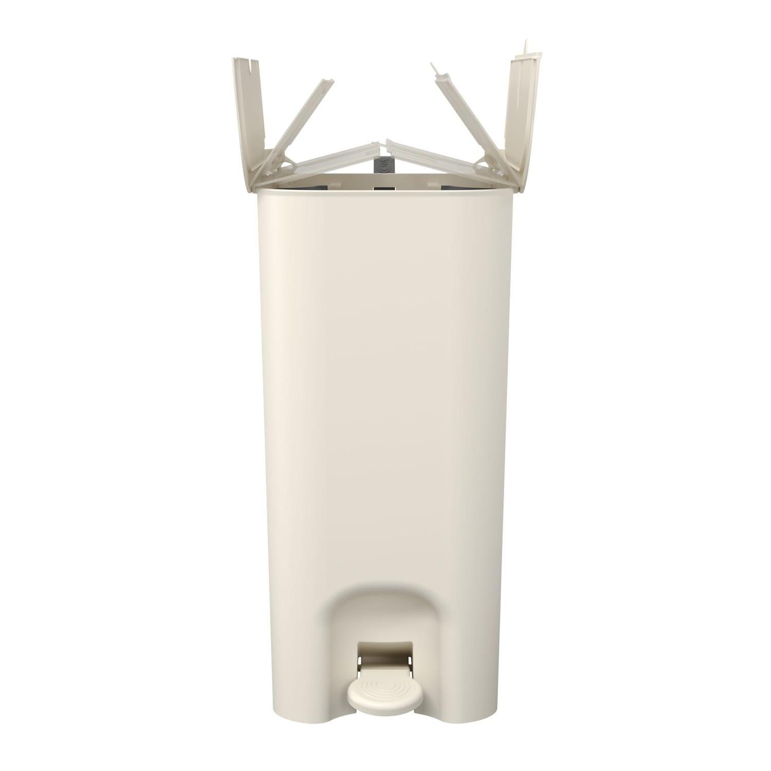 Basurero con Pedal 10+10 L Gris Claro con Asa -4