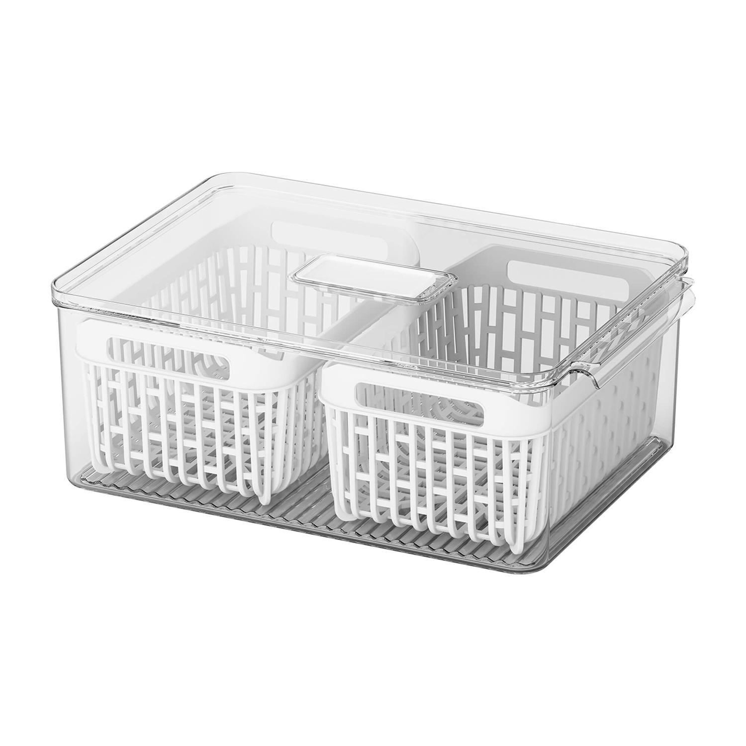 Organizador de Refrigerador con 2 Cestas 6,7L Cristal -0