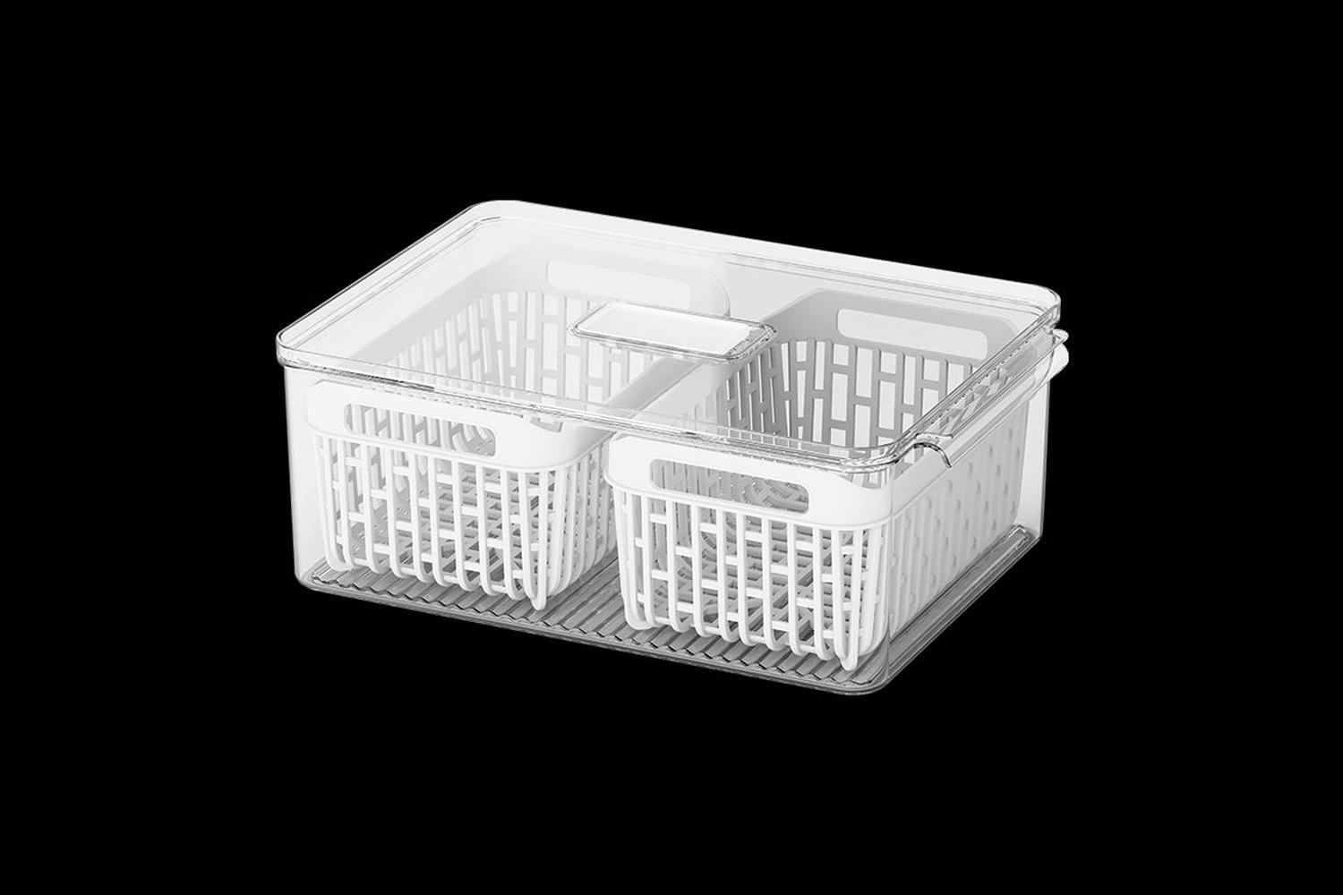 Organizador de Refrigerador con 2 Cestas 6,7L Cristal -1