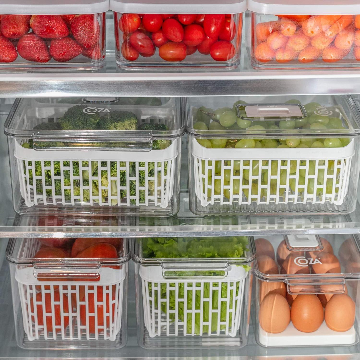 Organizador de Refrigerador con 2 Cestas 6,7L Cristal -4