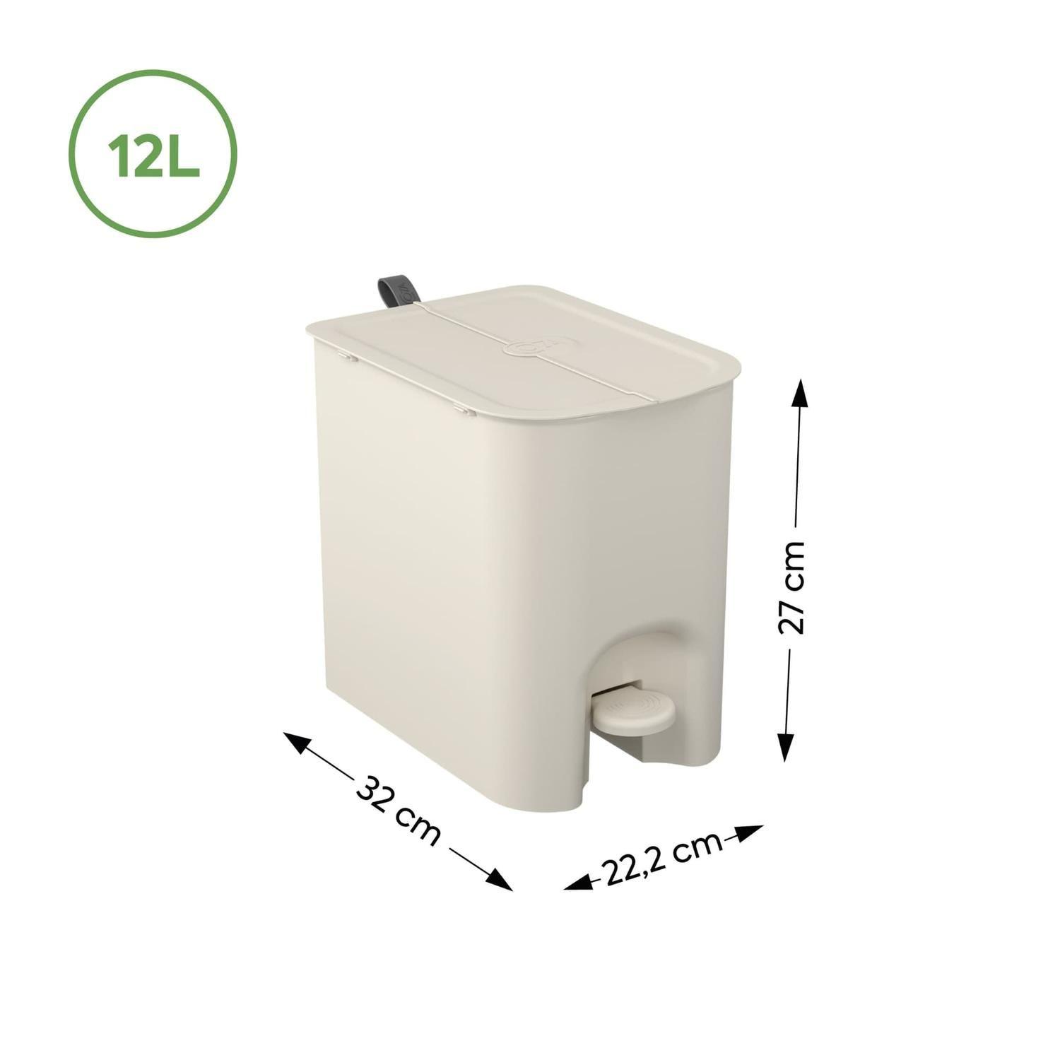 Basurero Mariposa con Pedal 12L Gris Grafito con Asa -2