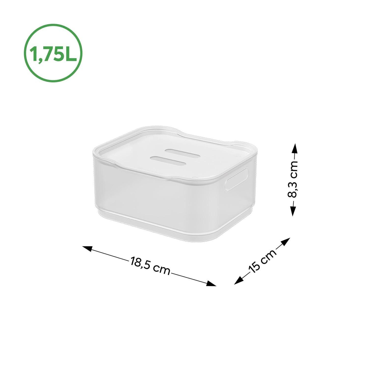 Caja Organizadora con Tapa Fit Pequeña 1,75L Natural -2