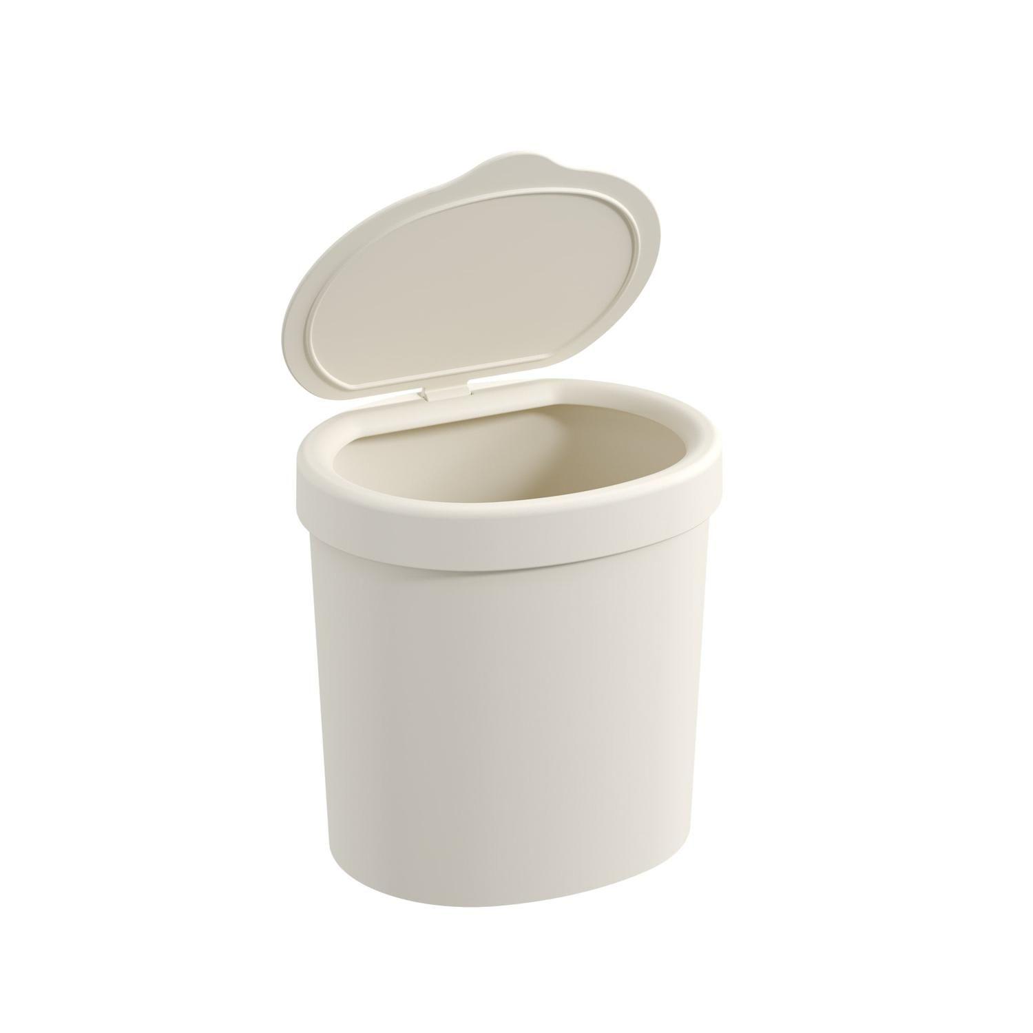 Basurero con Tapa Basic 2,5 L Gris Claro -2