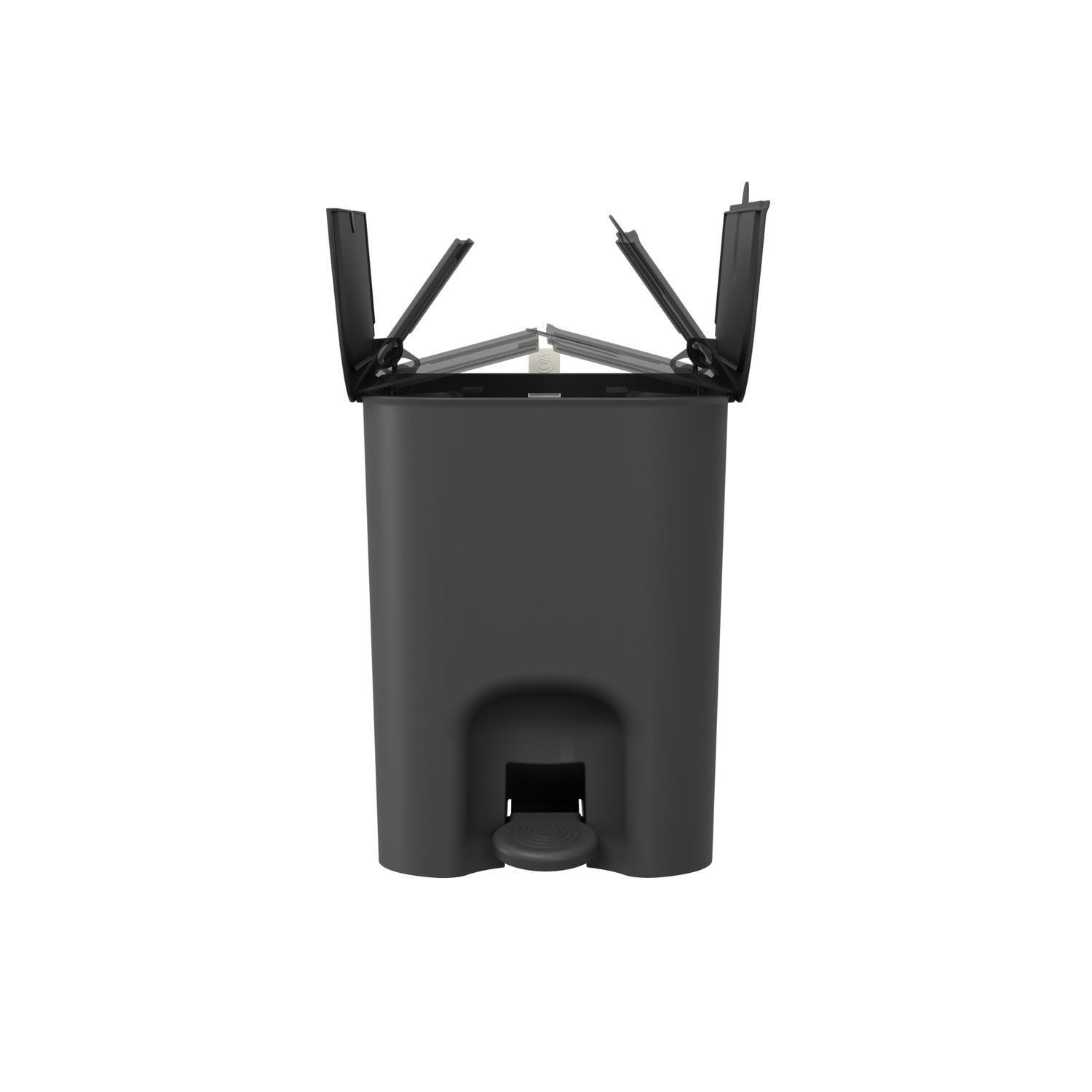 Basurero Mariposa con Pedal 12L Negro con Asa -4