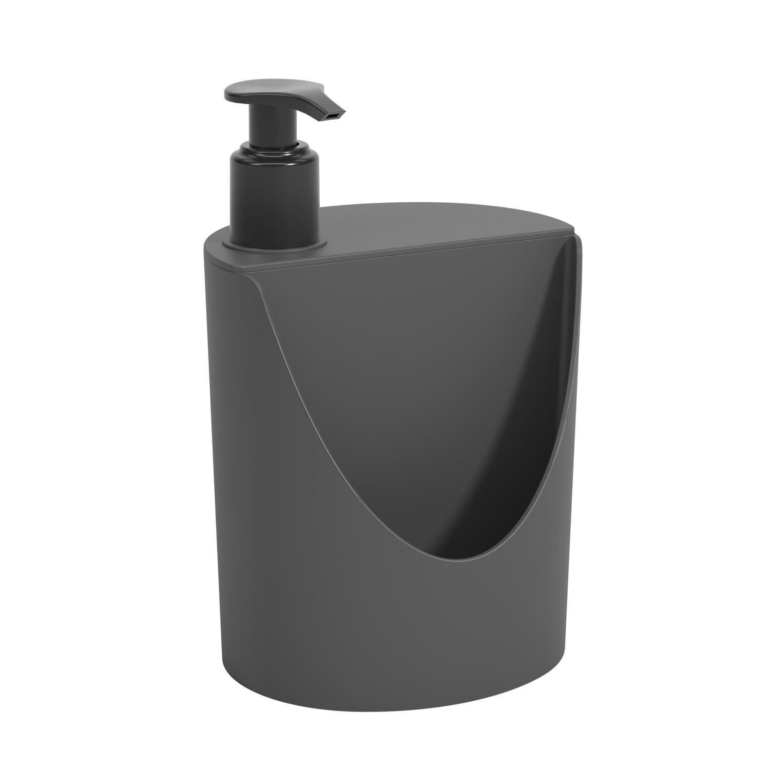 Dispensador de Jabón y Esponja Basic 600ml Gris Grafito -0