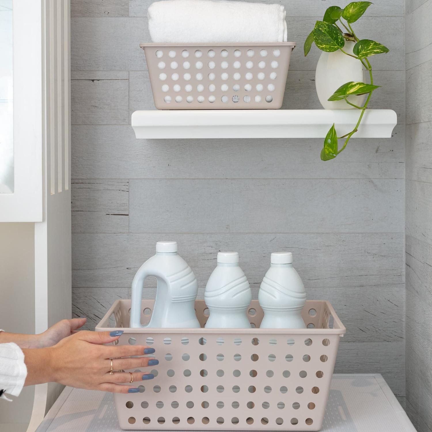 Cesta Organizadora con Tapa One Grande 4,7 L Gris -4