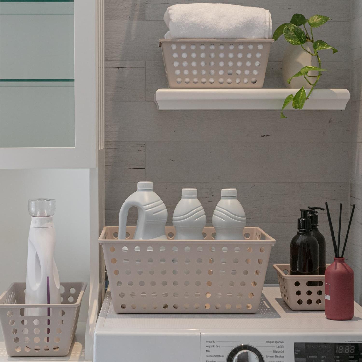 Cesta Organizadora con Tapa One Grande 4,7 L Gris -5