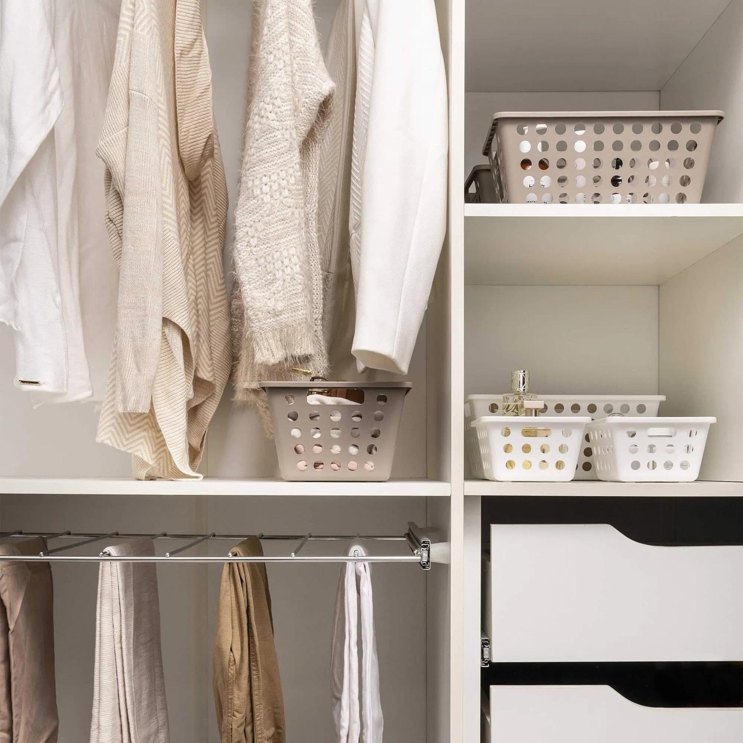 Cesta Organizadora con Tapa One Grande 4,7 L Gris -6