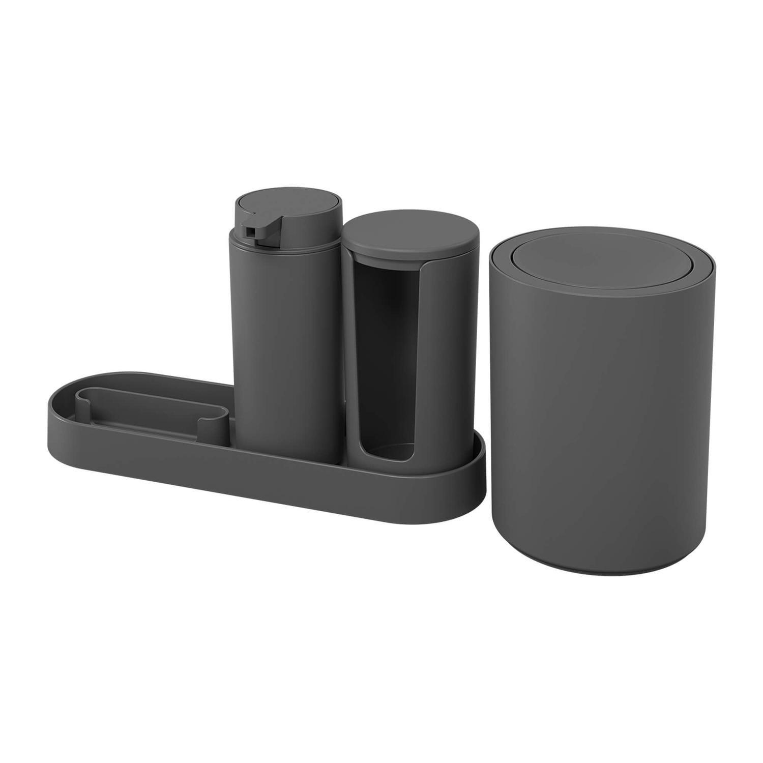 Conjunto para Baño Serene 4 Piezas Gris Grafito -0