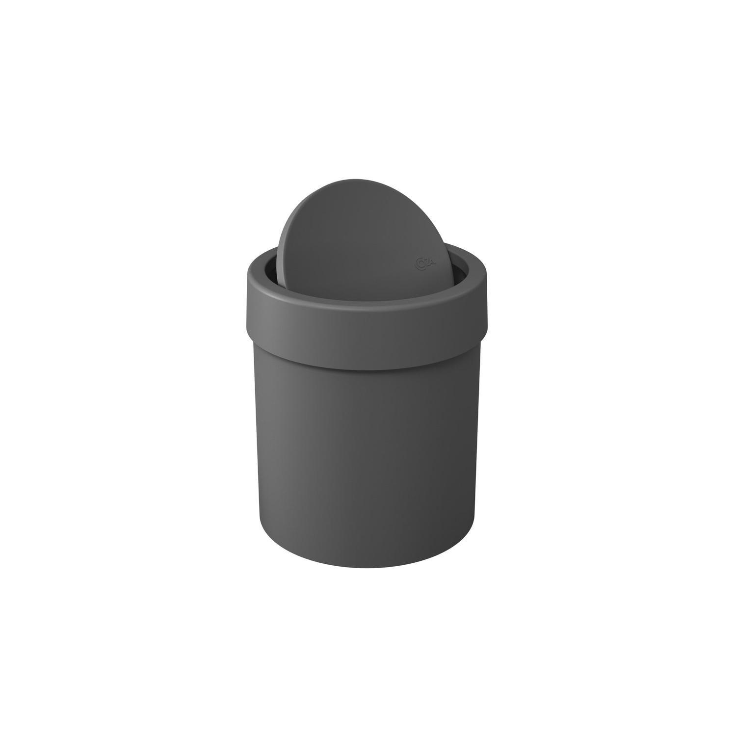 Basurero con Tapa Basculante 5 L Gris Grafito -2