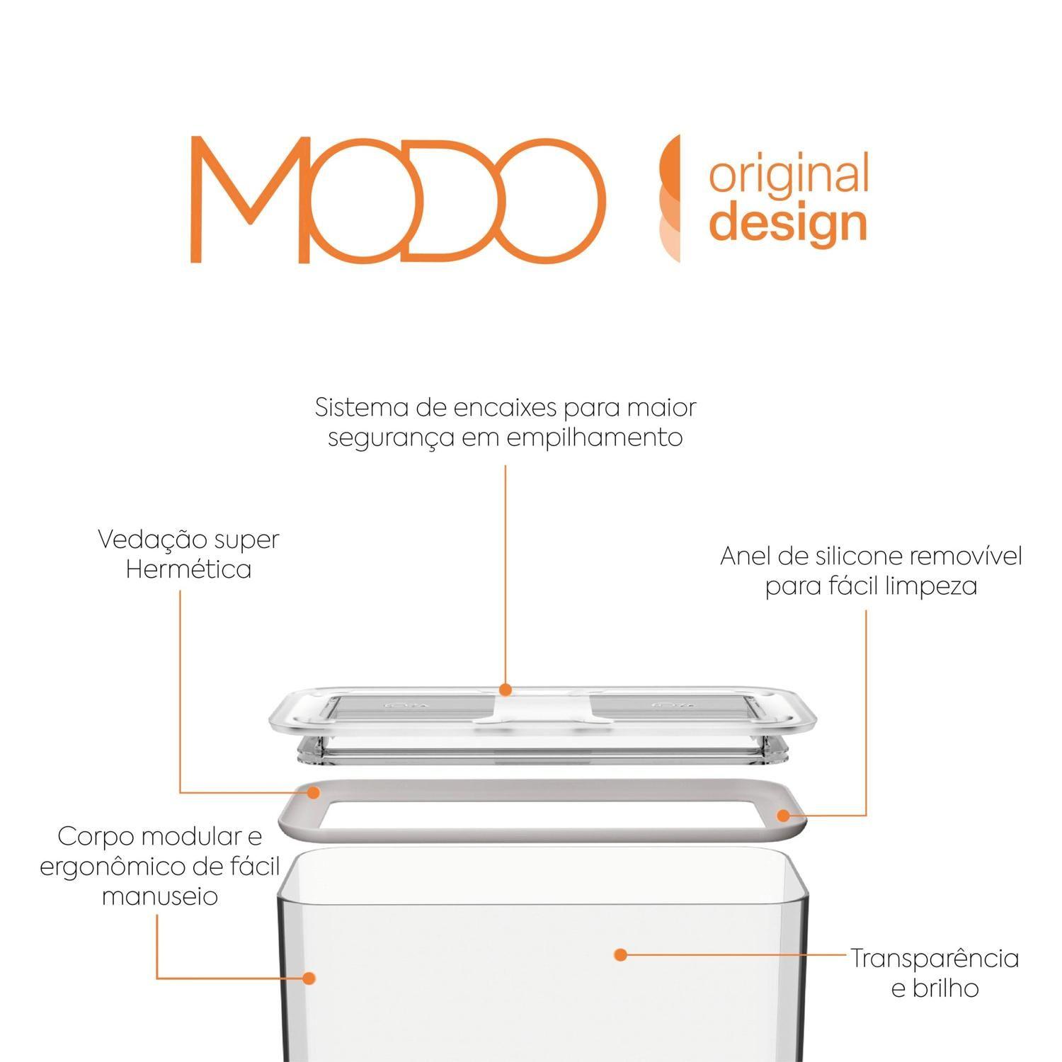 Contenedor Hermético Rectangular Modo 1,3 L Cristal -5