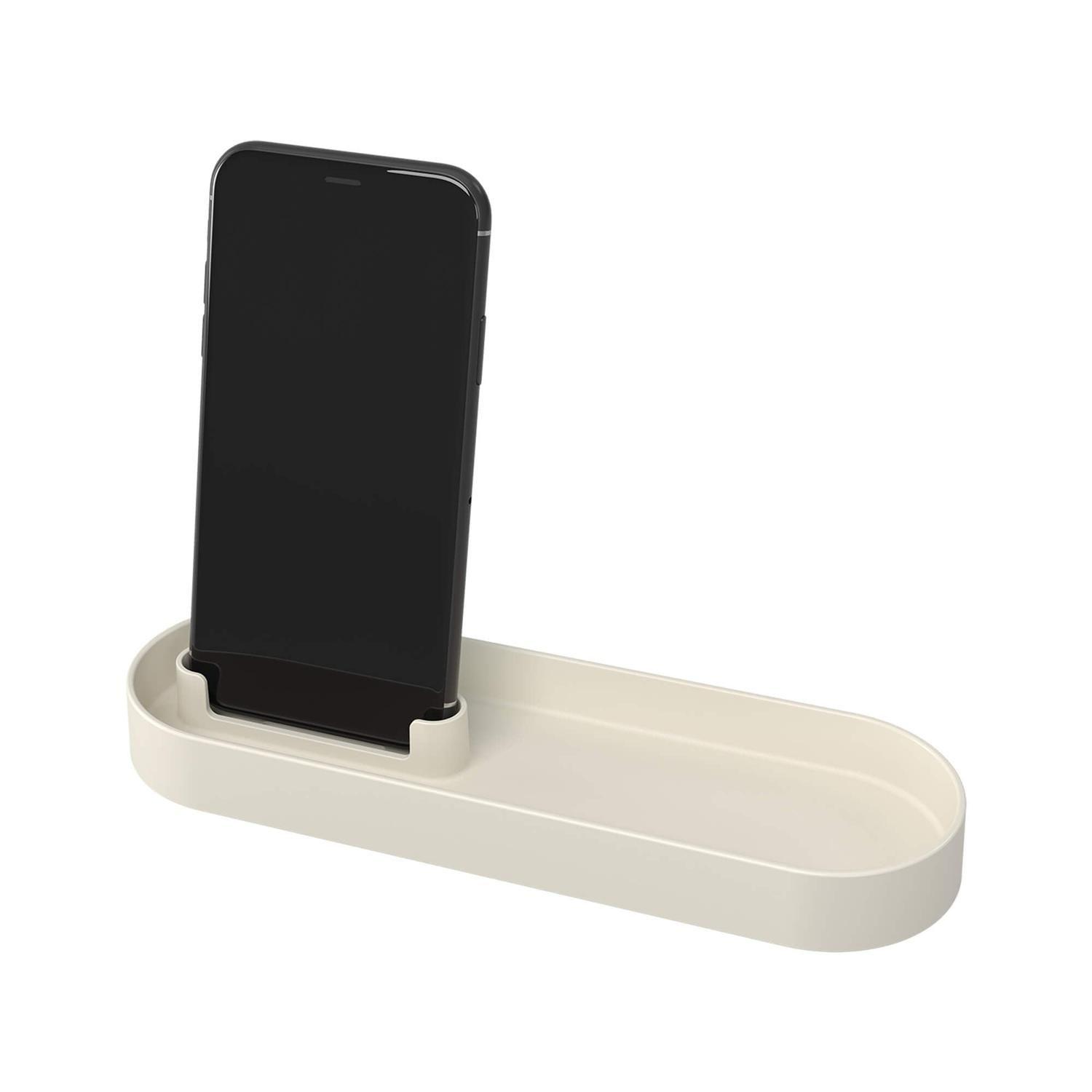 Bandeja para Baño con Soporte para Celular Gris Claro -1