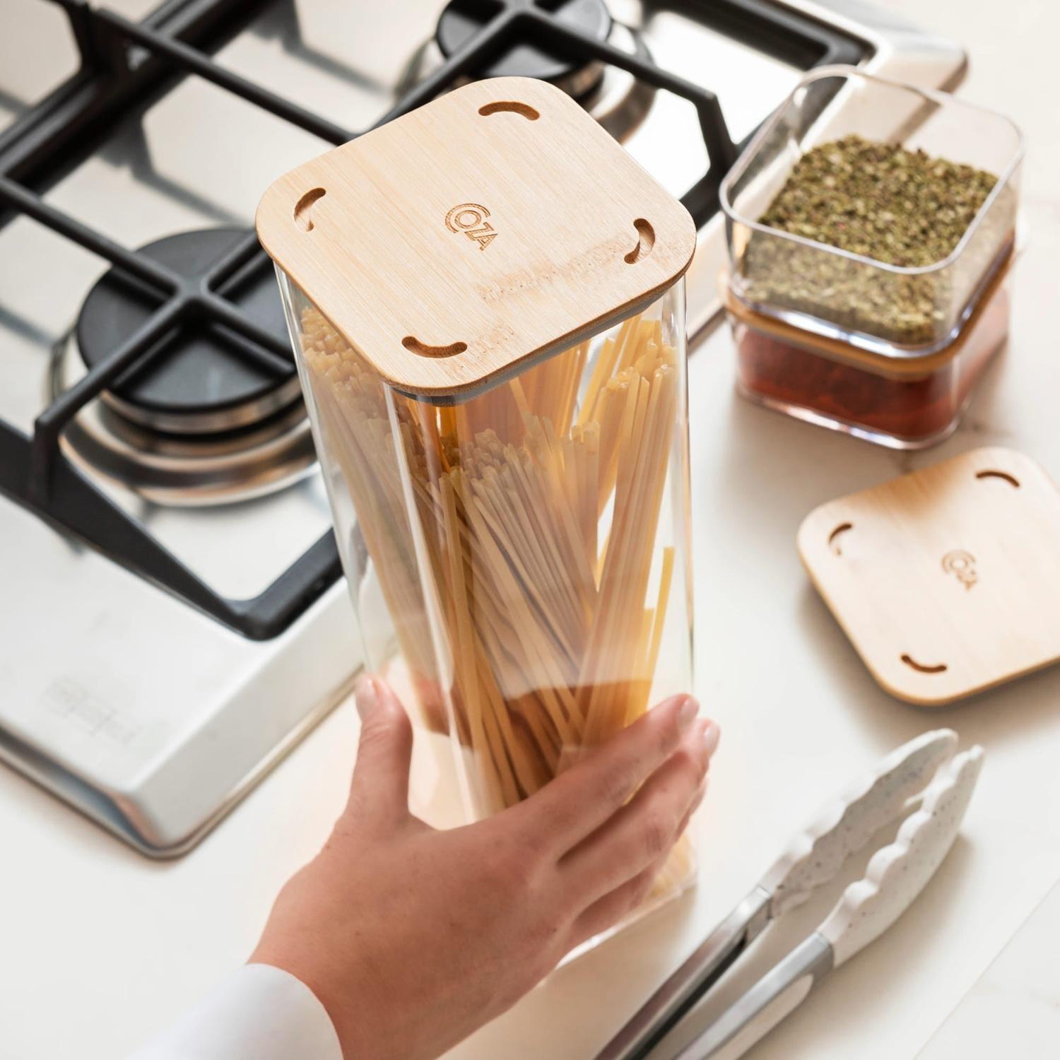 Contenedor Hermético Modo Bambú 1,8 L Cristal -3