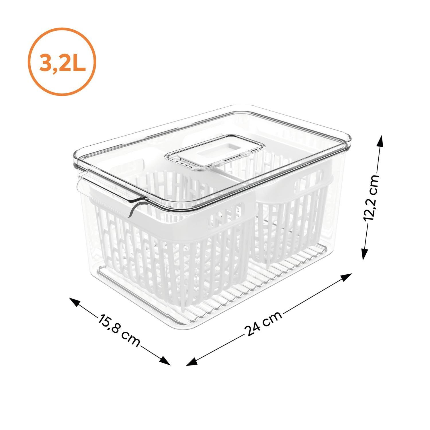 Organizador de Refrigerador Dry 3,2 L con 2 Cestas -2