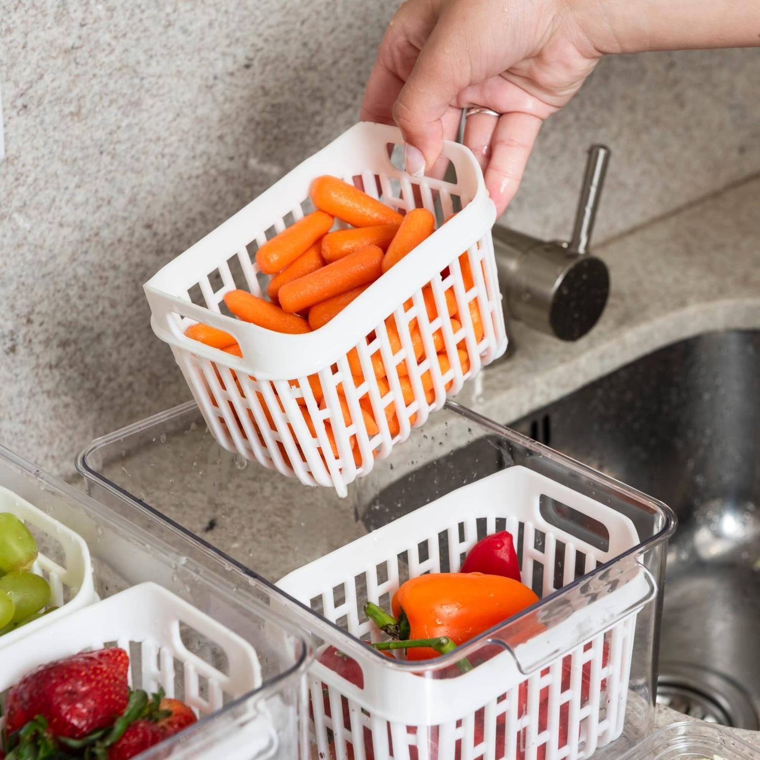 Organizador de Refrigerador Dry 3,2 L con 2 Cestas -4