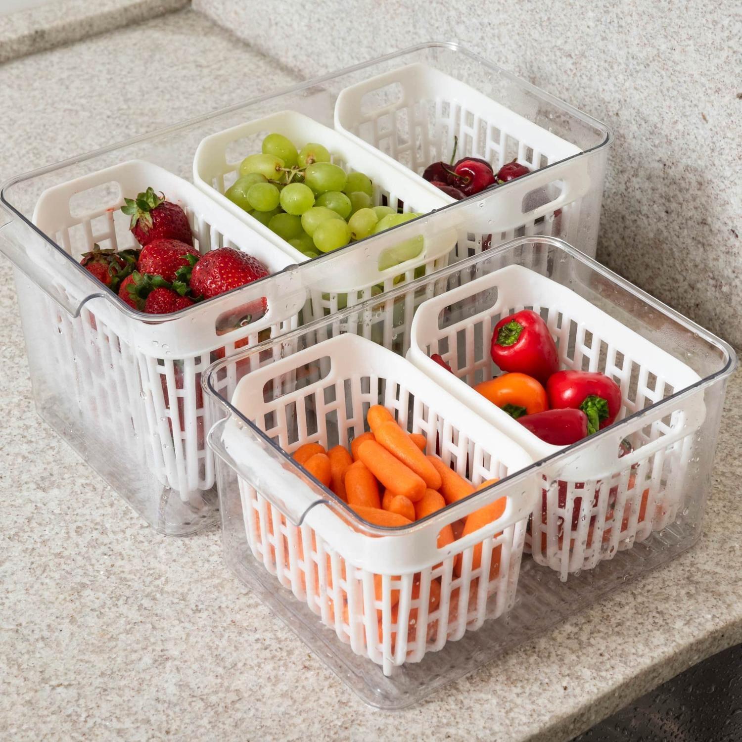 Organizador de Refrigerador Dry 3,2 L con 2 Cestas -6