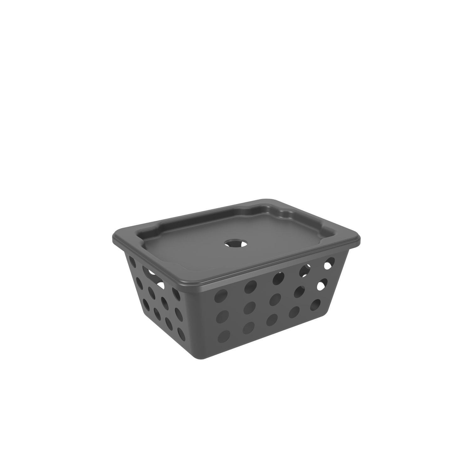 Cesta Organizadora con Tapa One Pequeña 1,5 L Gris -2