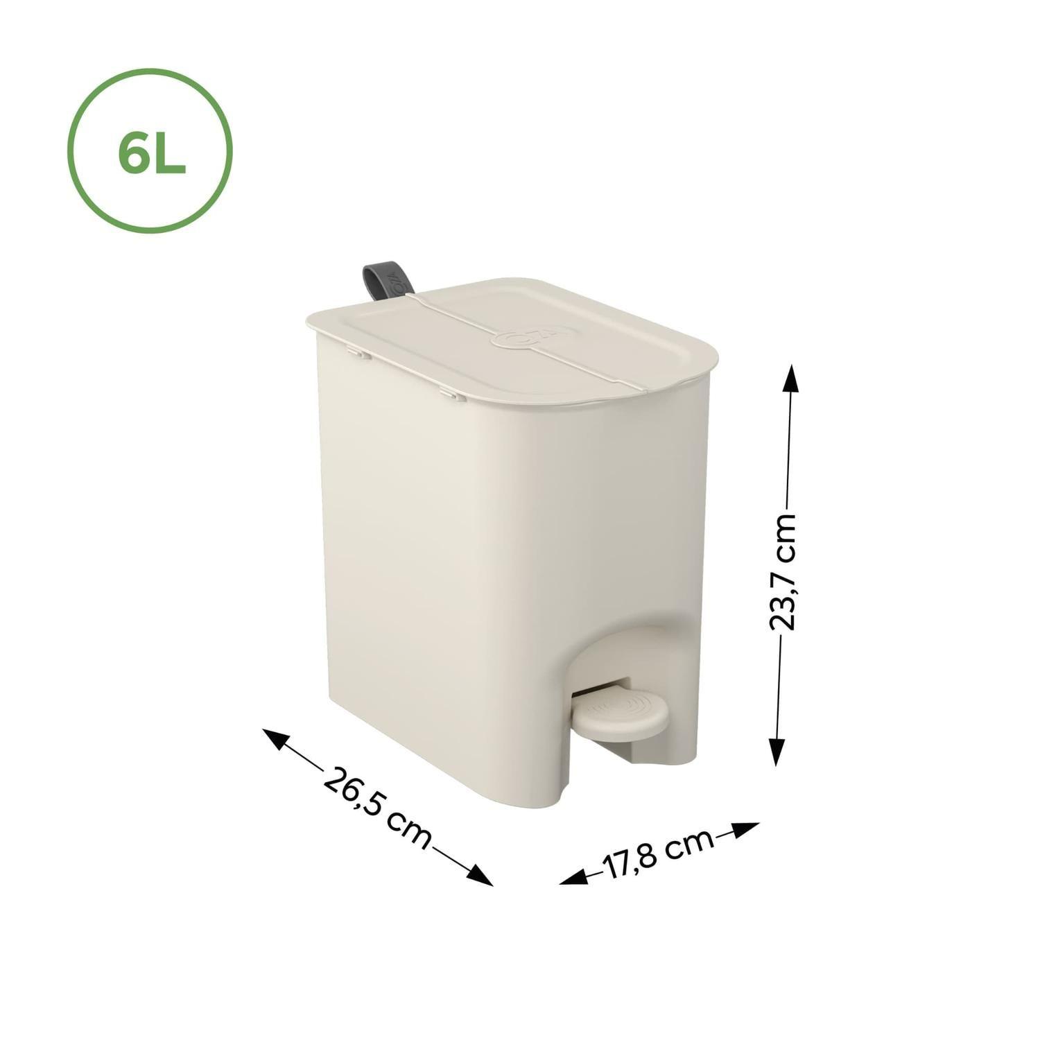 Basurero Mariposa con Pedal 6L Gris Grafito con Asa -2