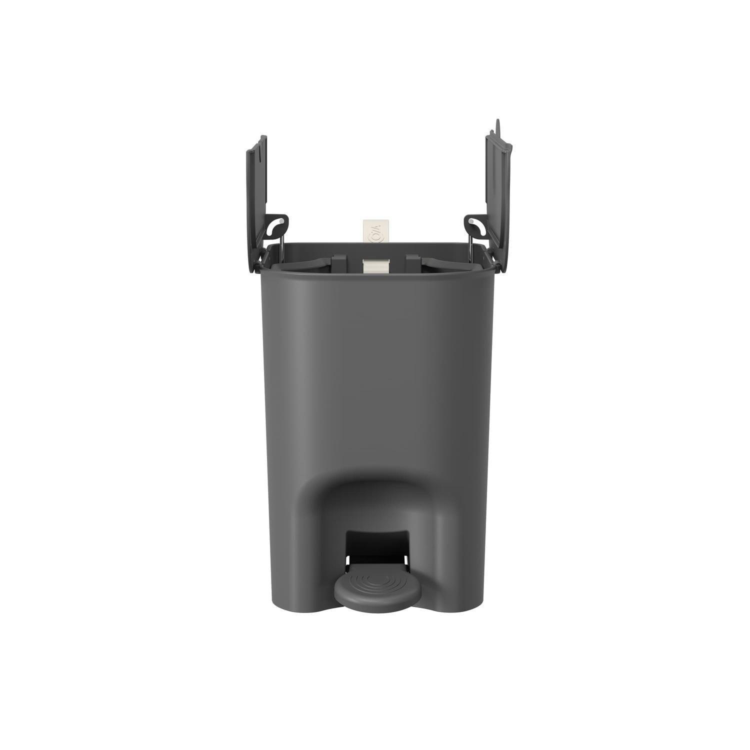 Basurero Mariposa con Pedal 6L Gris Grafito con Asa -3