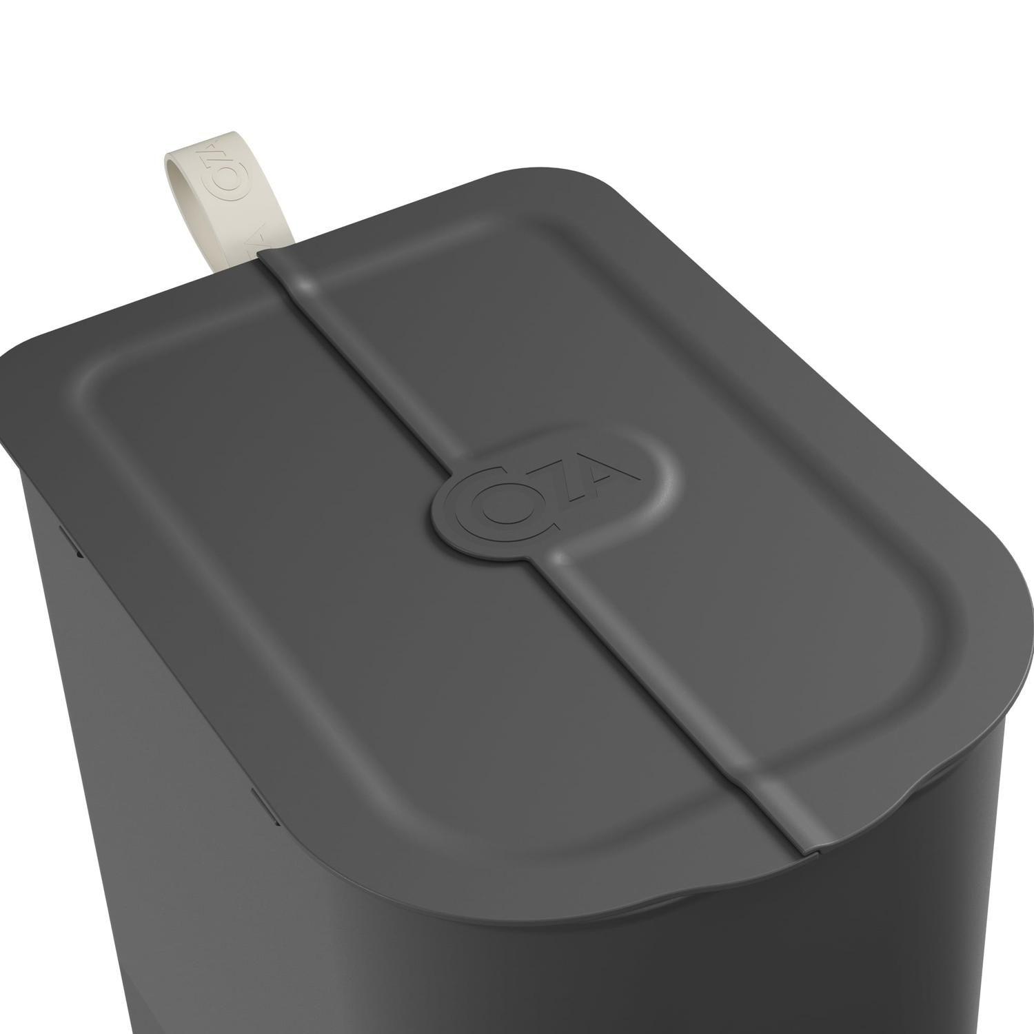 Basurero Mariposa con Pedal 6L Gris Grafito con Asa -7