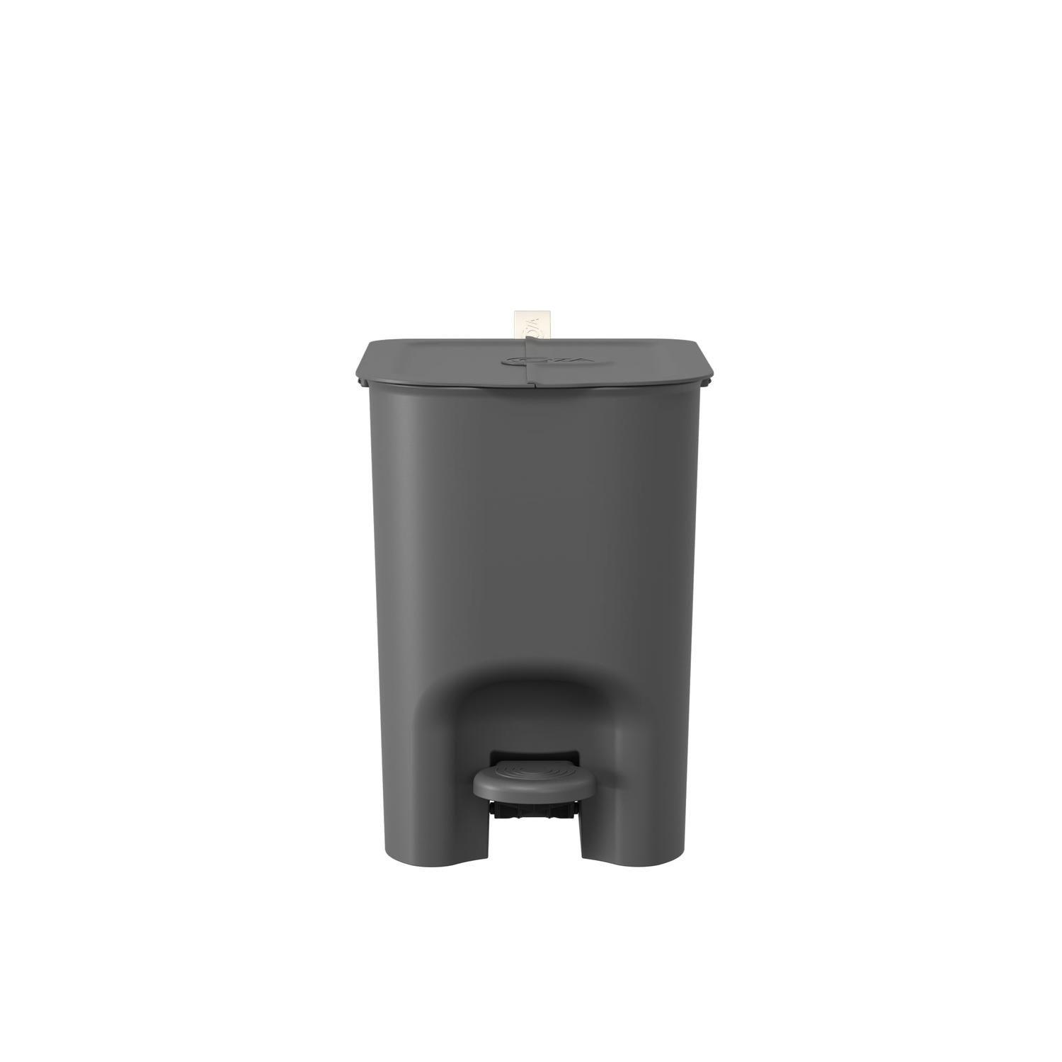 Basurero Mariposa con Pedal 6L Gris Grafito con Asa -9