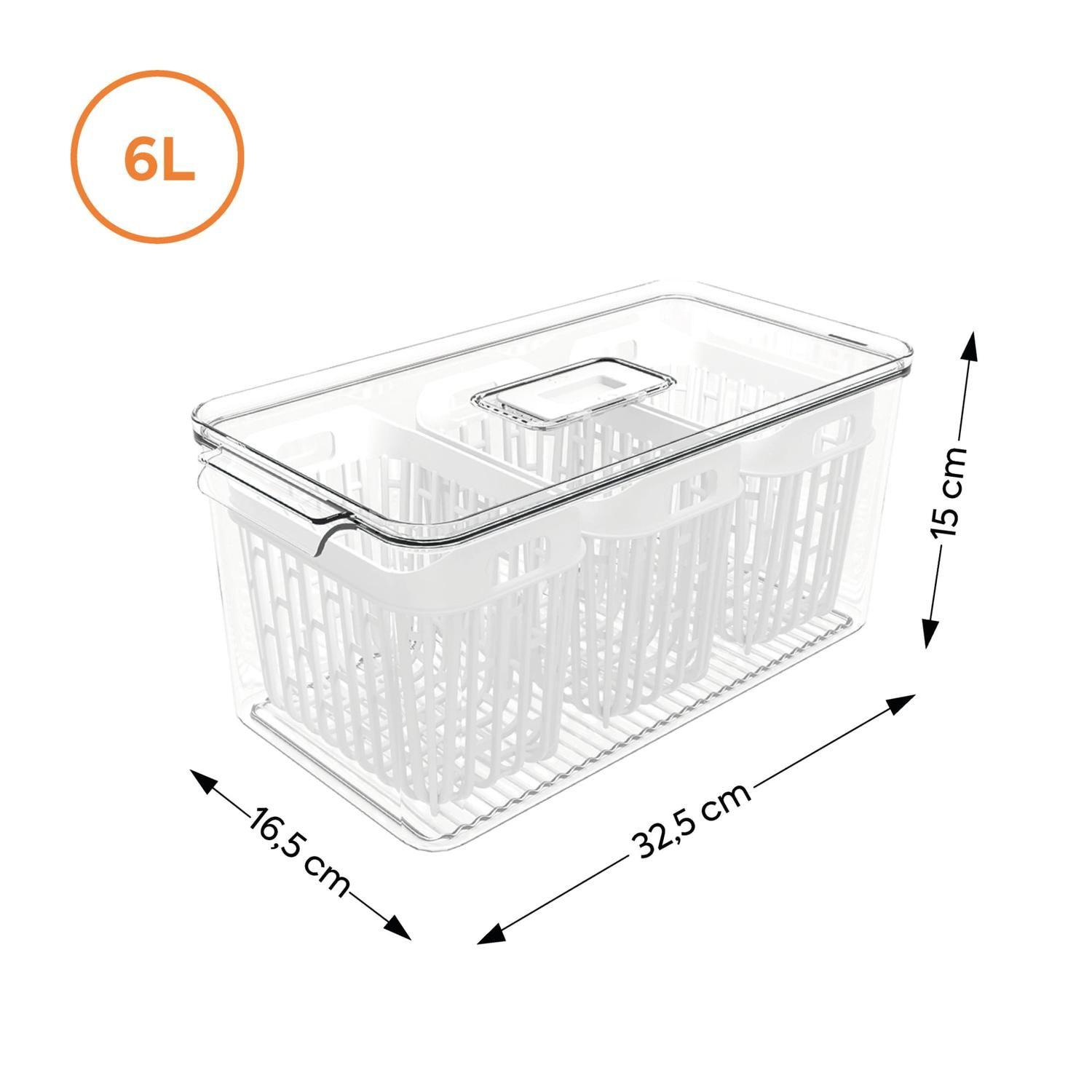 Organizador de Refrigerador Dry 6 L con 3 Cestas -2
