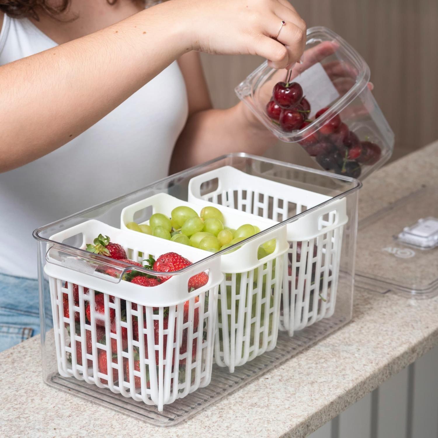 Organizador de Refrigerador Dry 6 L con 3 Cestas -3