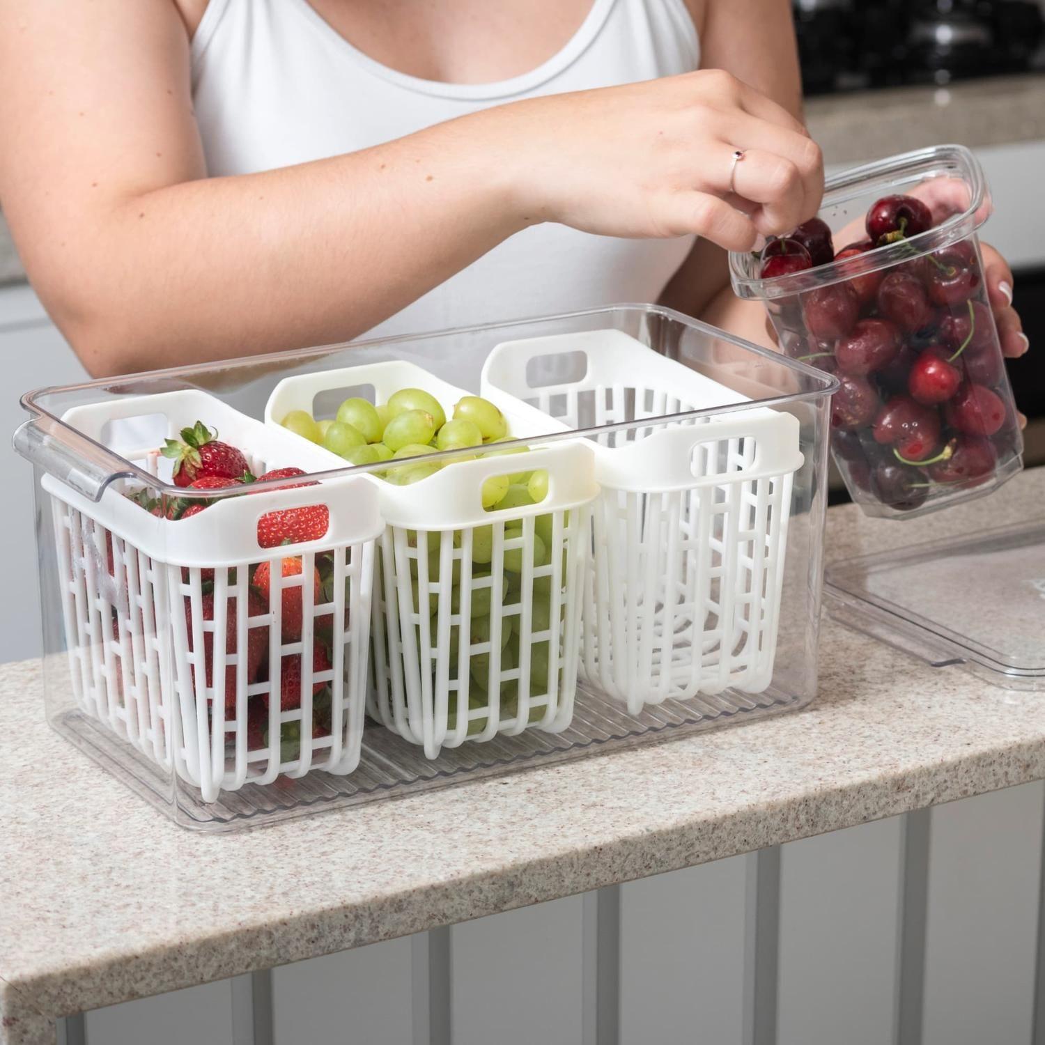 Organizador de Refrigerador Dry 6 L con 3 Cestas -4