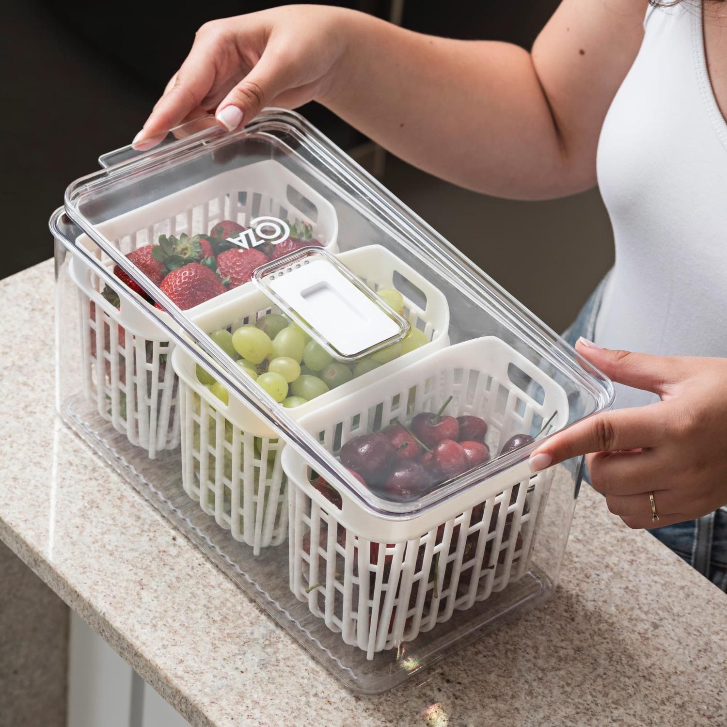 Organizador de Refrigerador Dry 6 L con 3 Cestas -7