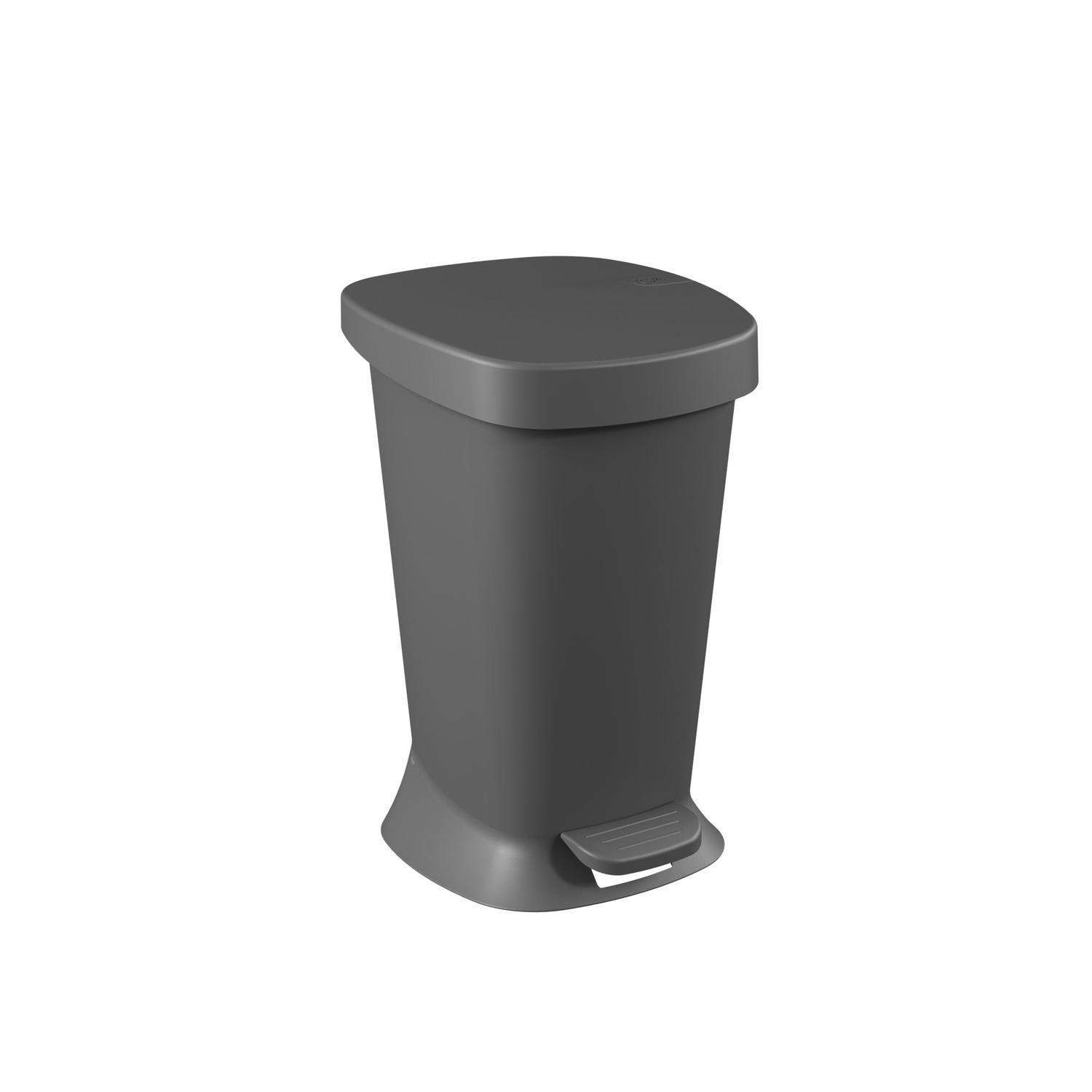 Basurero con Pedal New Square 5 L Gris Grafito -0