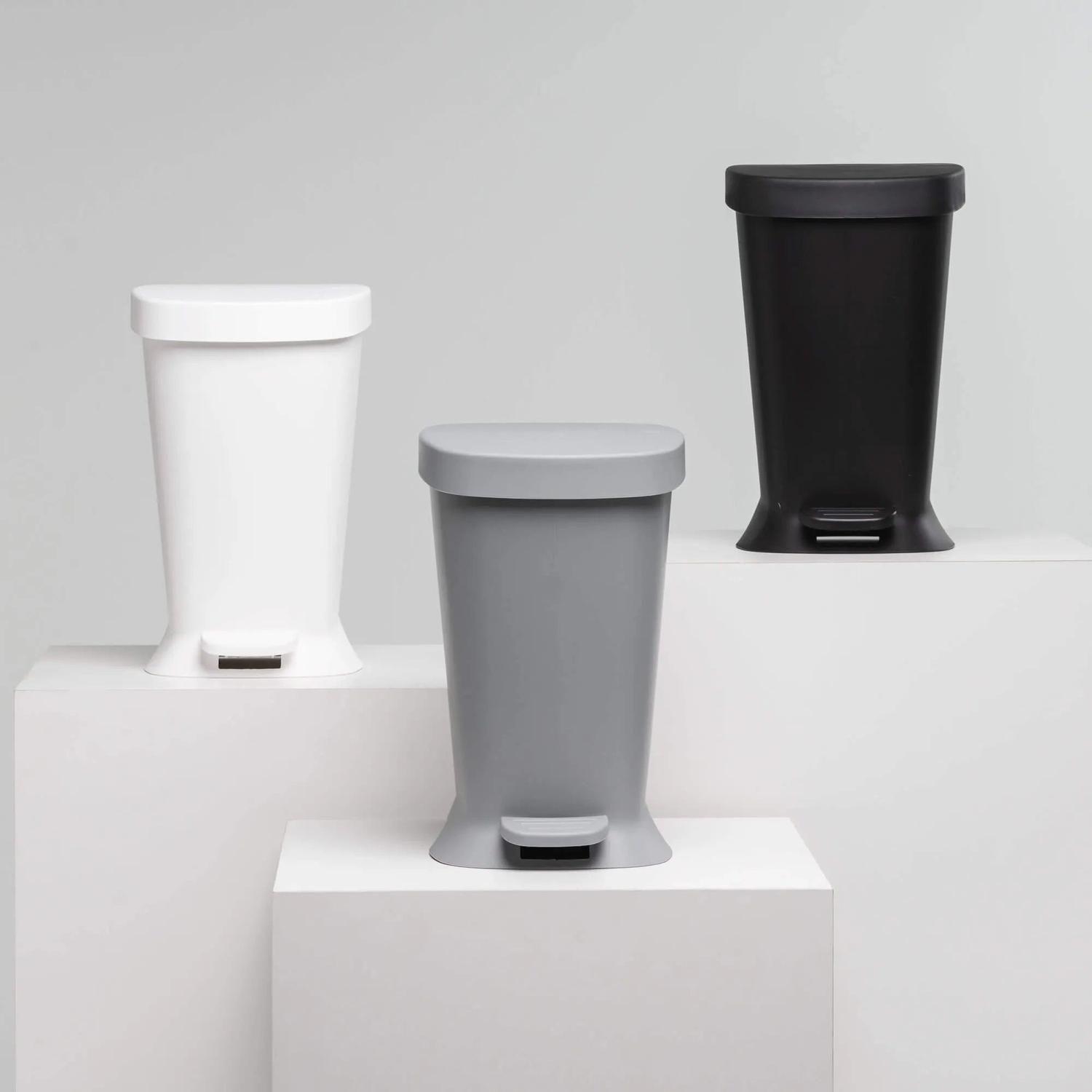 Basurero con Pedal New Square 5 L Gris Grafito -3