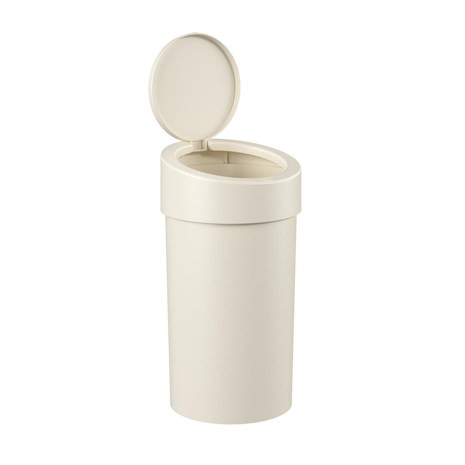 Basurero con Tapa a Presión 9 L Gris Claro -2