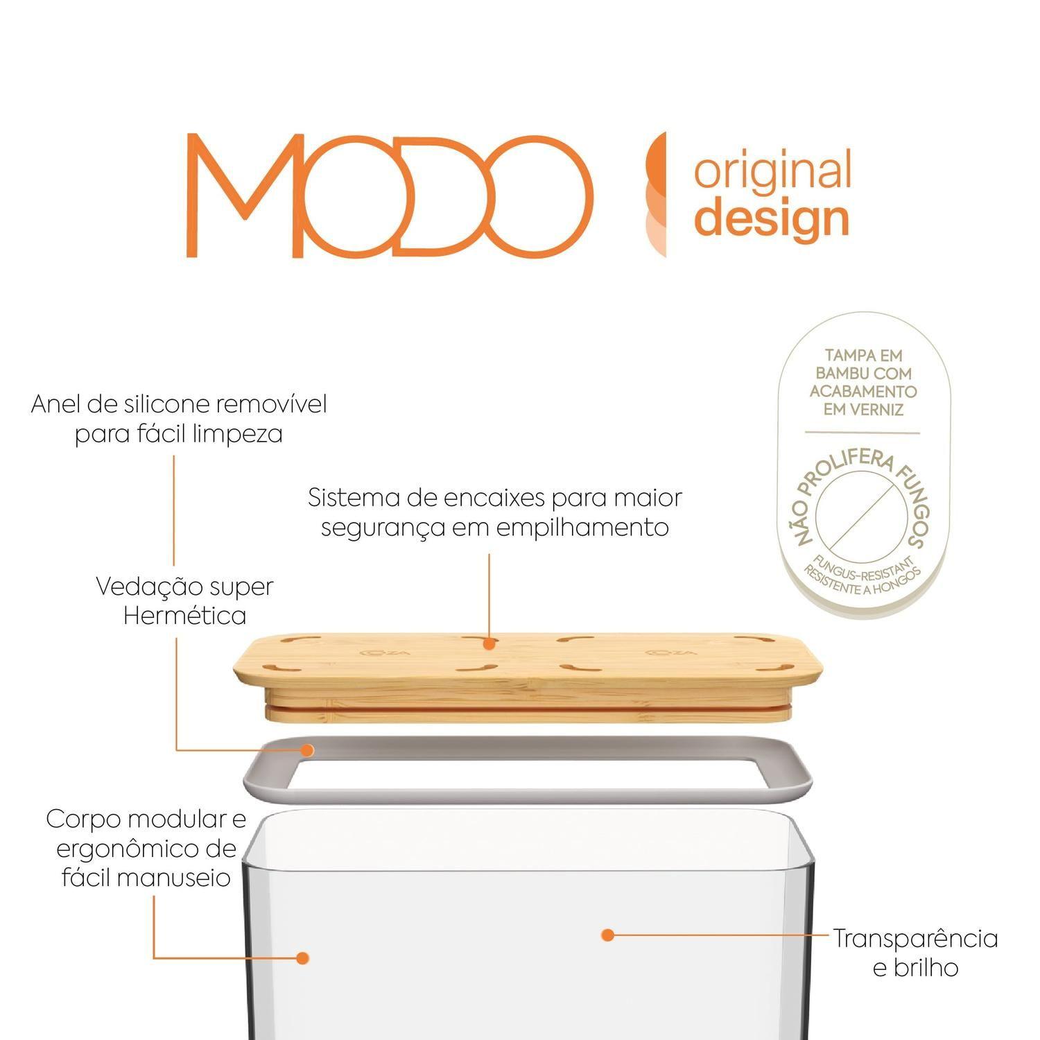Contenedor Hermético Rectangular Modo Bambú 530ml -1