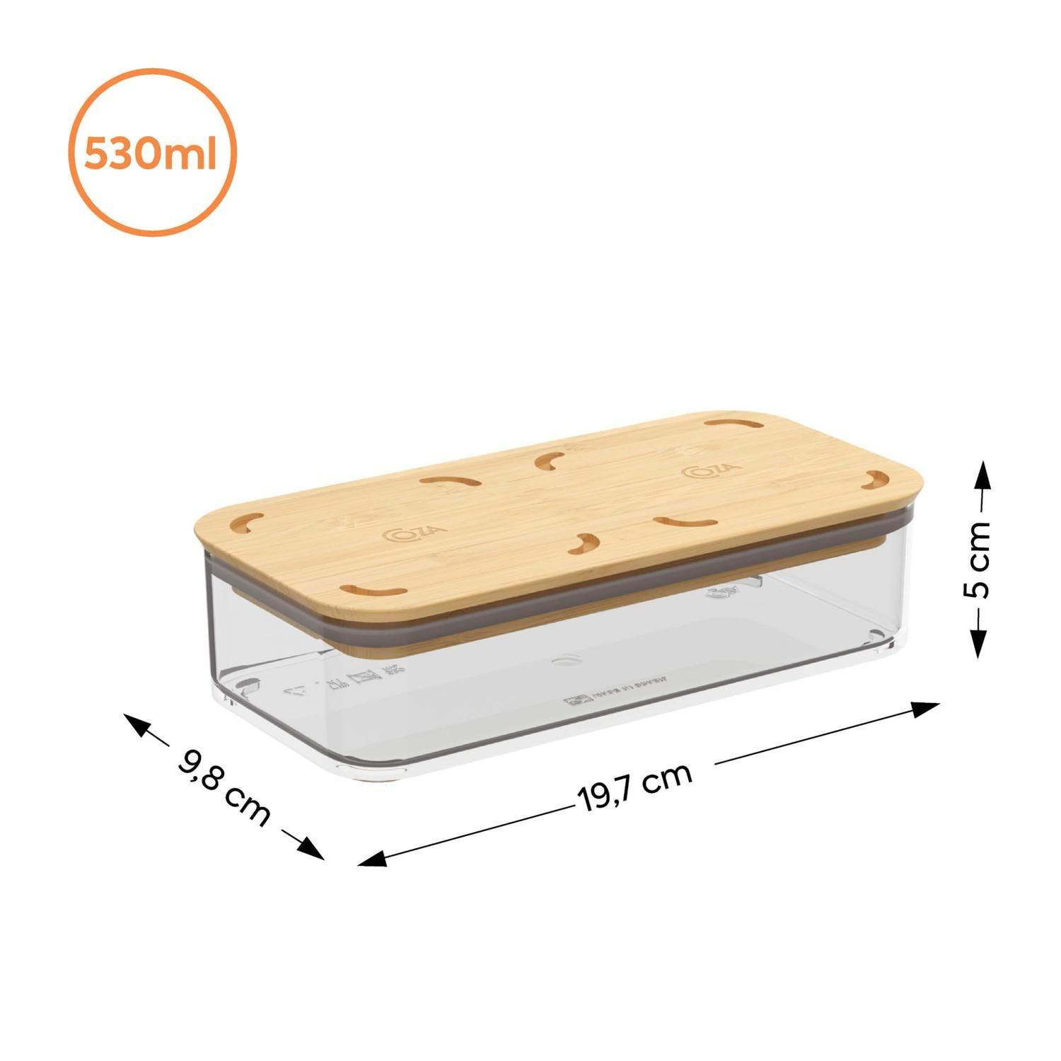 Contenedor Hermético Rectangular Modo Bambú 530ml -2
