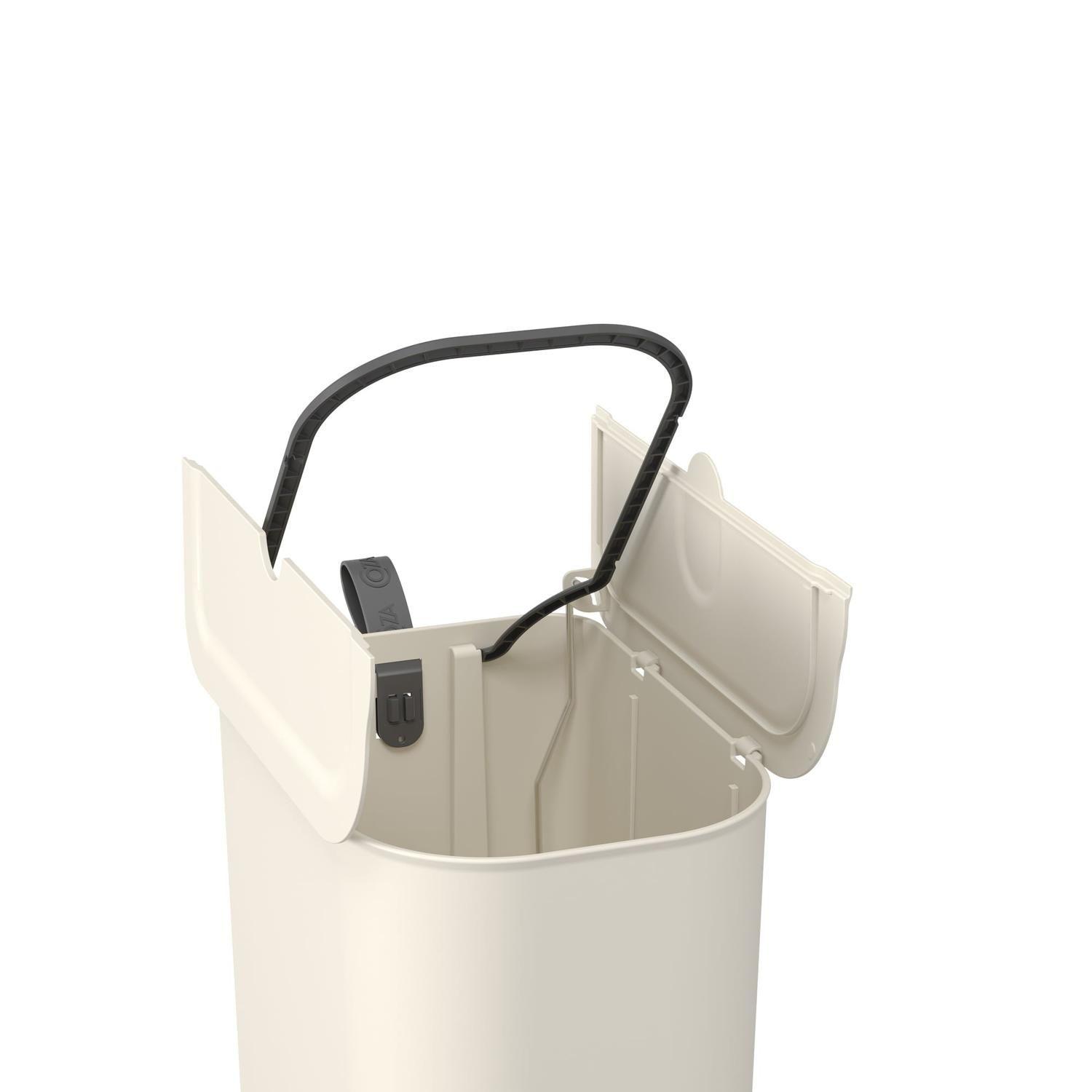Basurero Mariposa con Pedal 6L Gris Claro con Asa -5