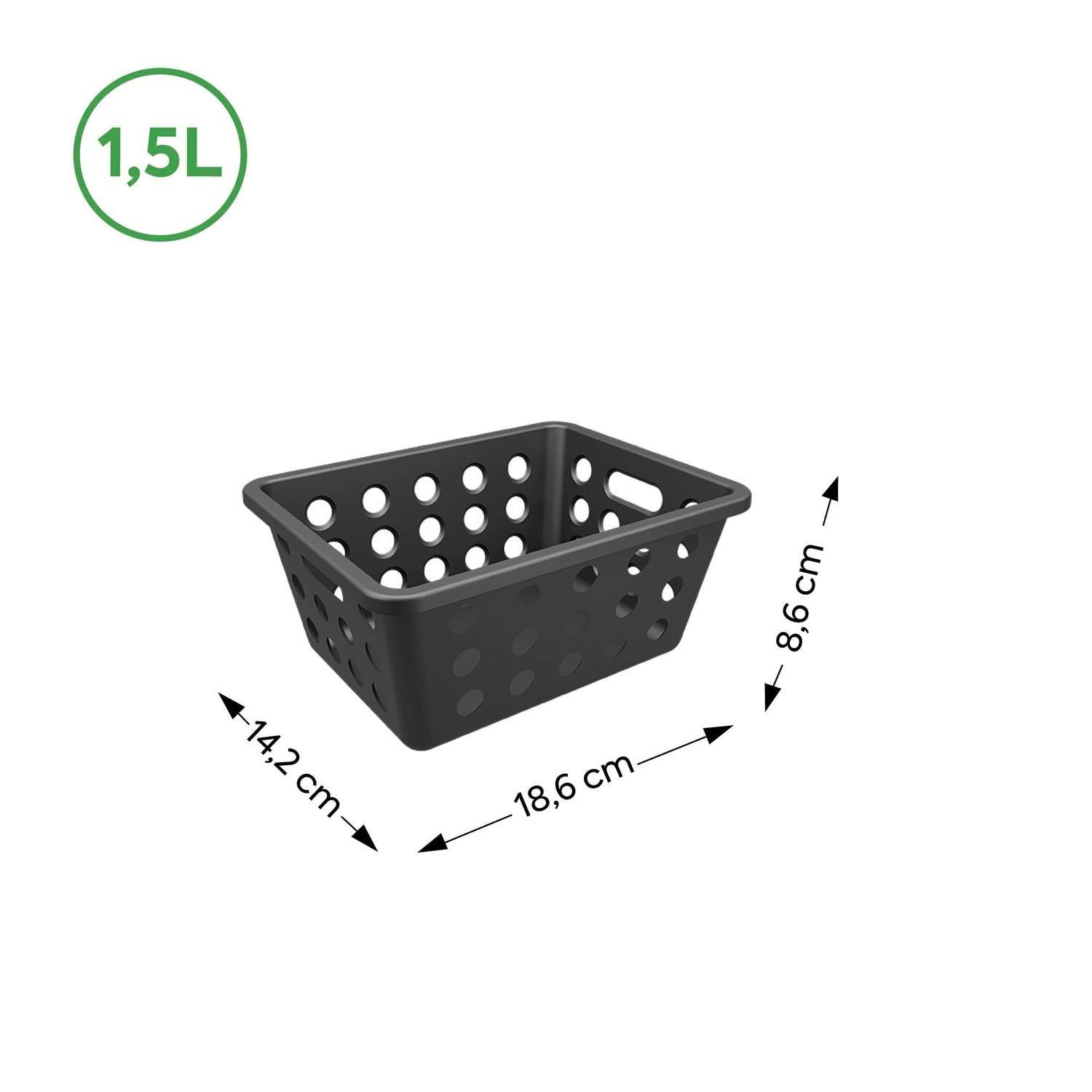 Cesta Organizadora One Pequeña 1,5 L Negro -1