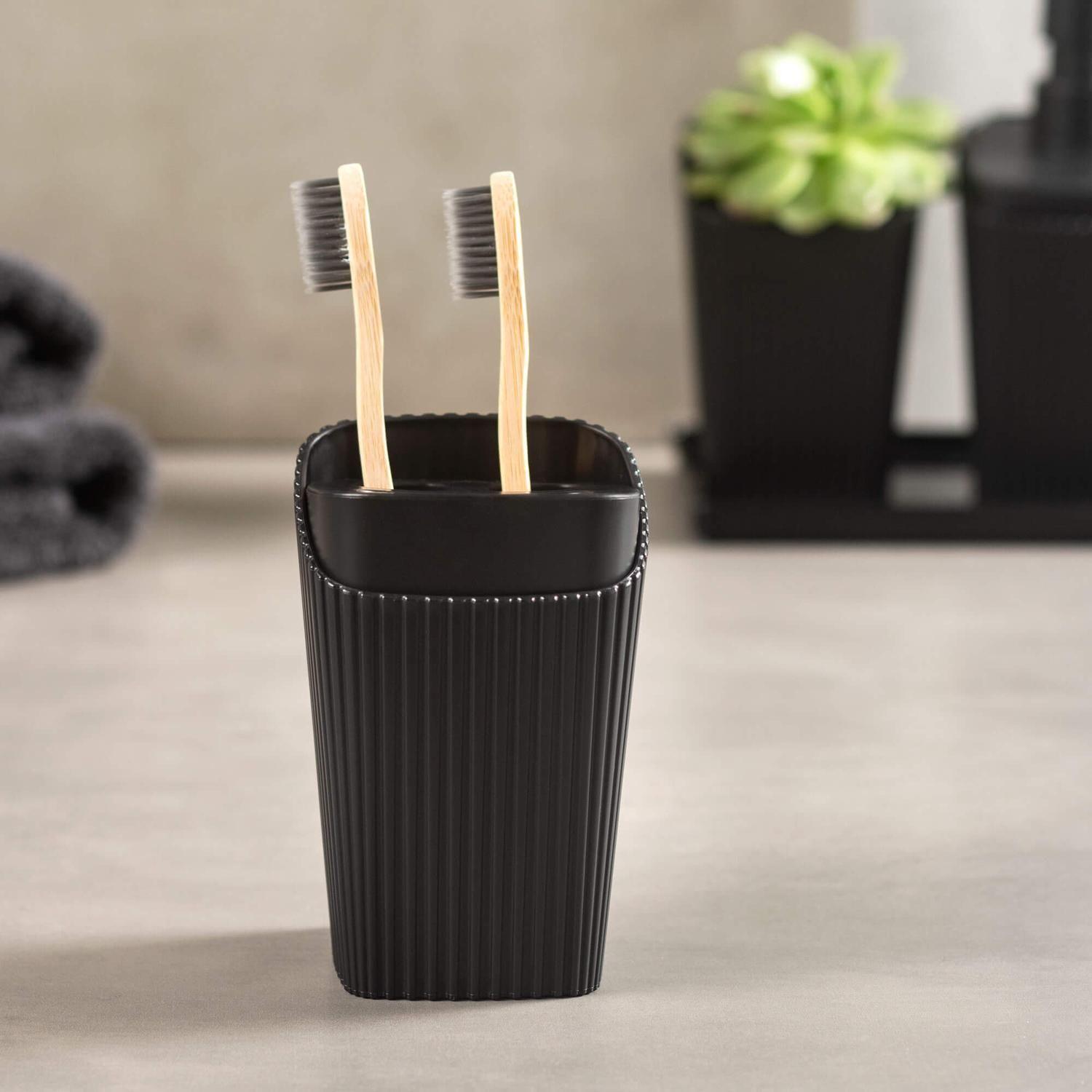 Soporte para Cepillo de Dientes New Square Negro -2