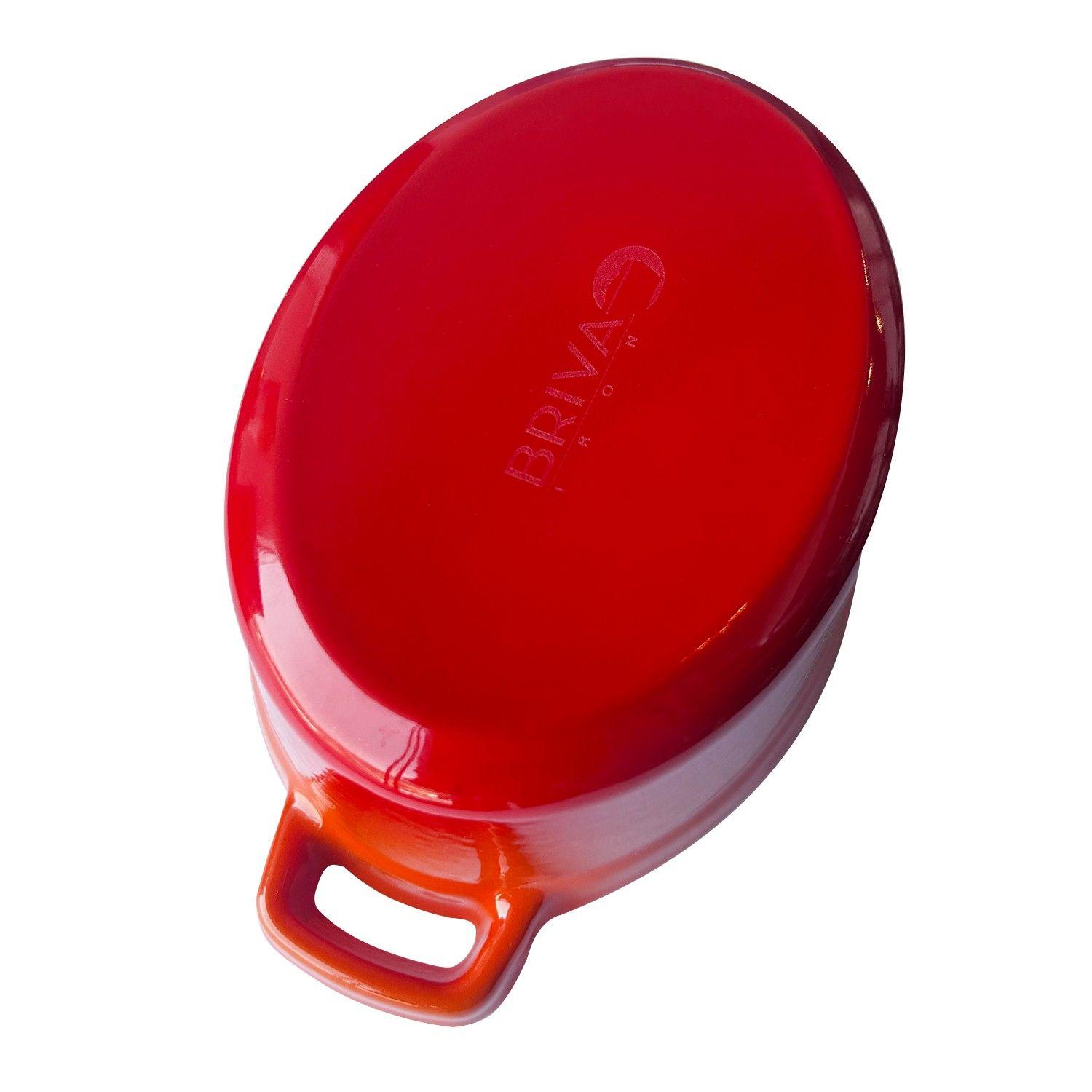 MINI OLLA HIERRO ENLOZADO OVALADA NARANJA 15.5X9.2X4.8 CM-2