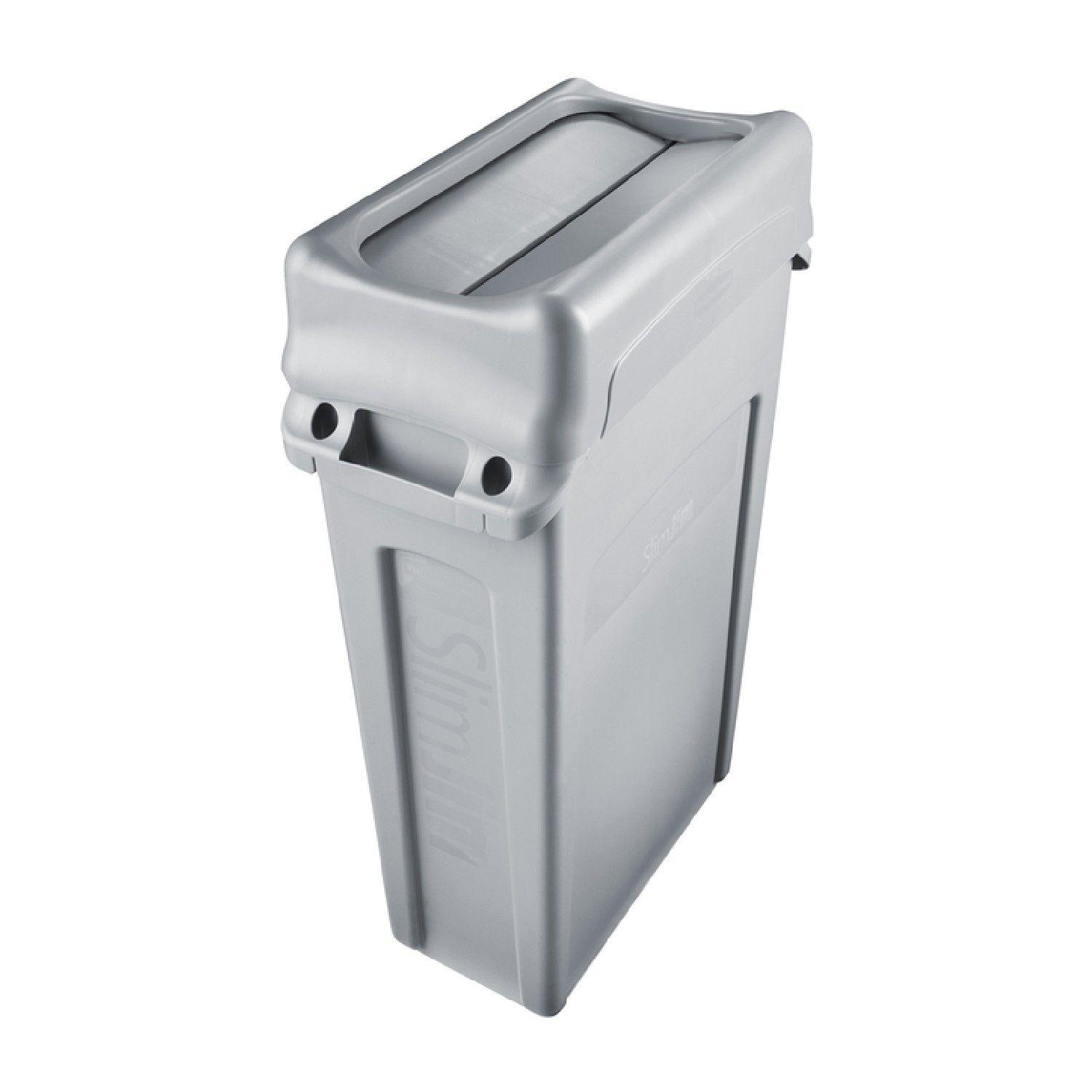 TAPA OSCILANTE PARA BASURERO SLIM JIM GRIS-3