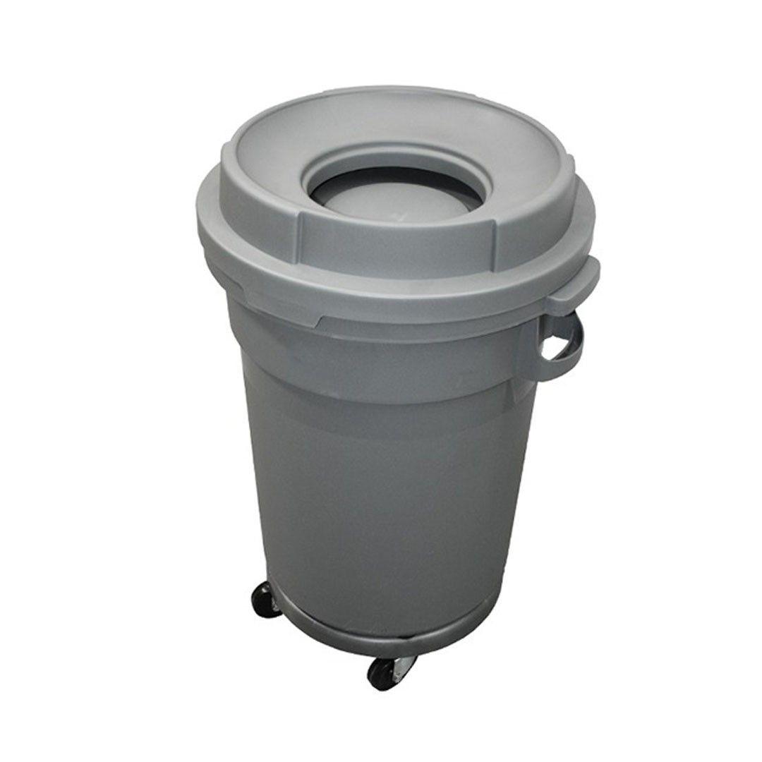 BASURERO PLAT/MOVIL RDO. 100 LT C/TAPA EMBUDO. MOD. AF385/GY-2