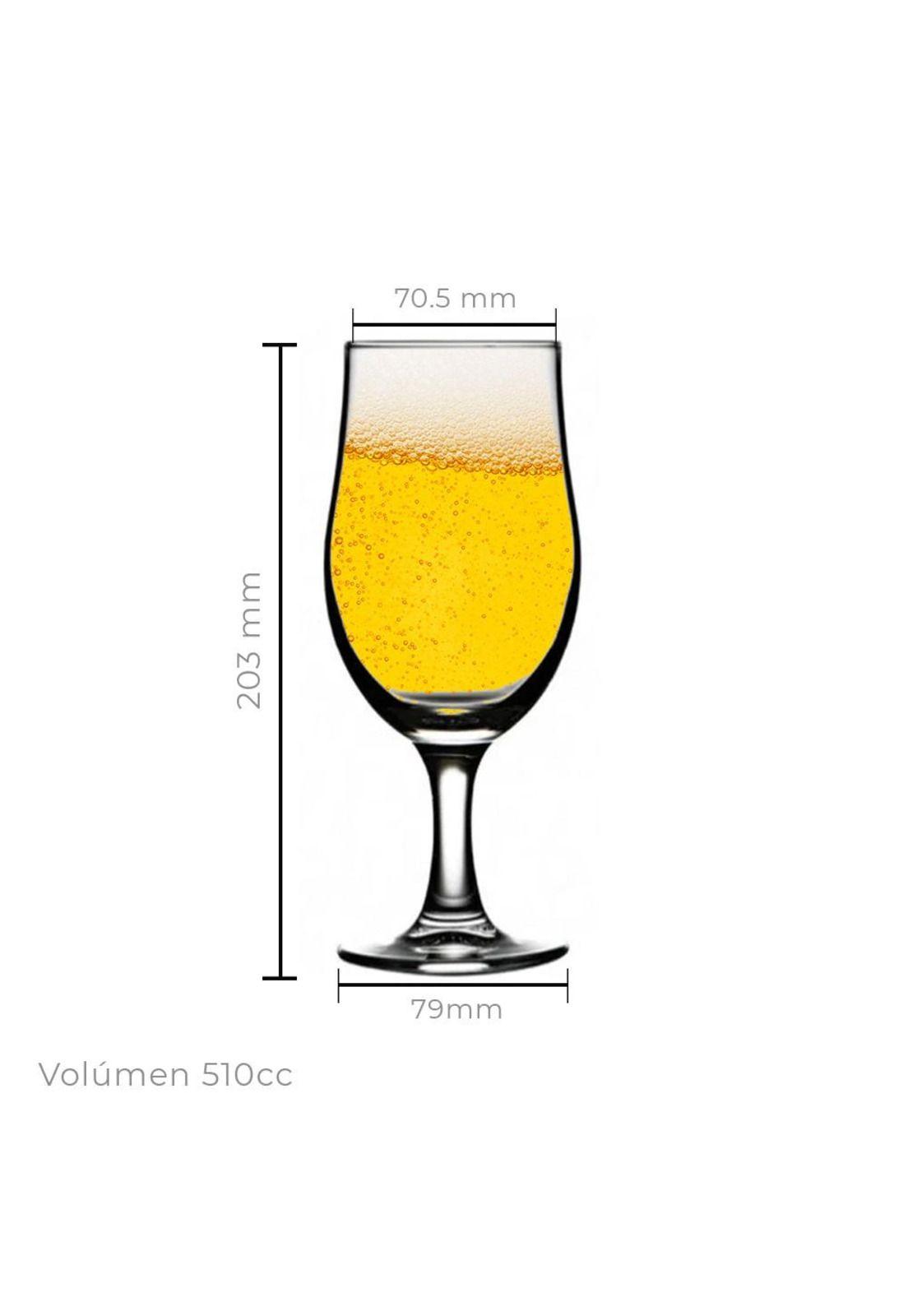 Set De 6 Copa de Vidrio Cerveza Cervecero 510 Cc Línea Draft-2