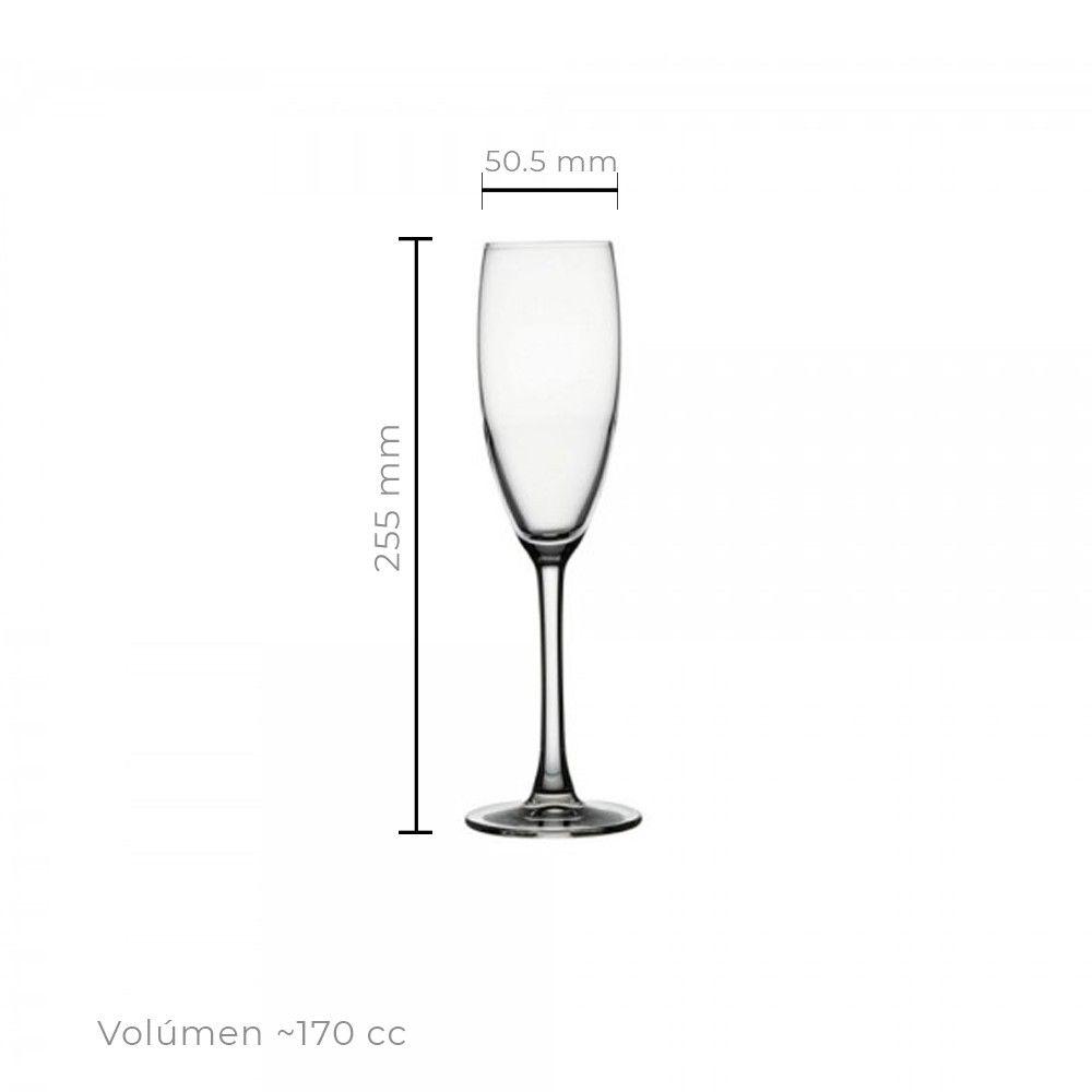 SET 6 COPAS CHAMPAGNE CRISTAL 185 CC. LINEA RESERVA-2