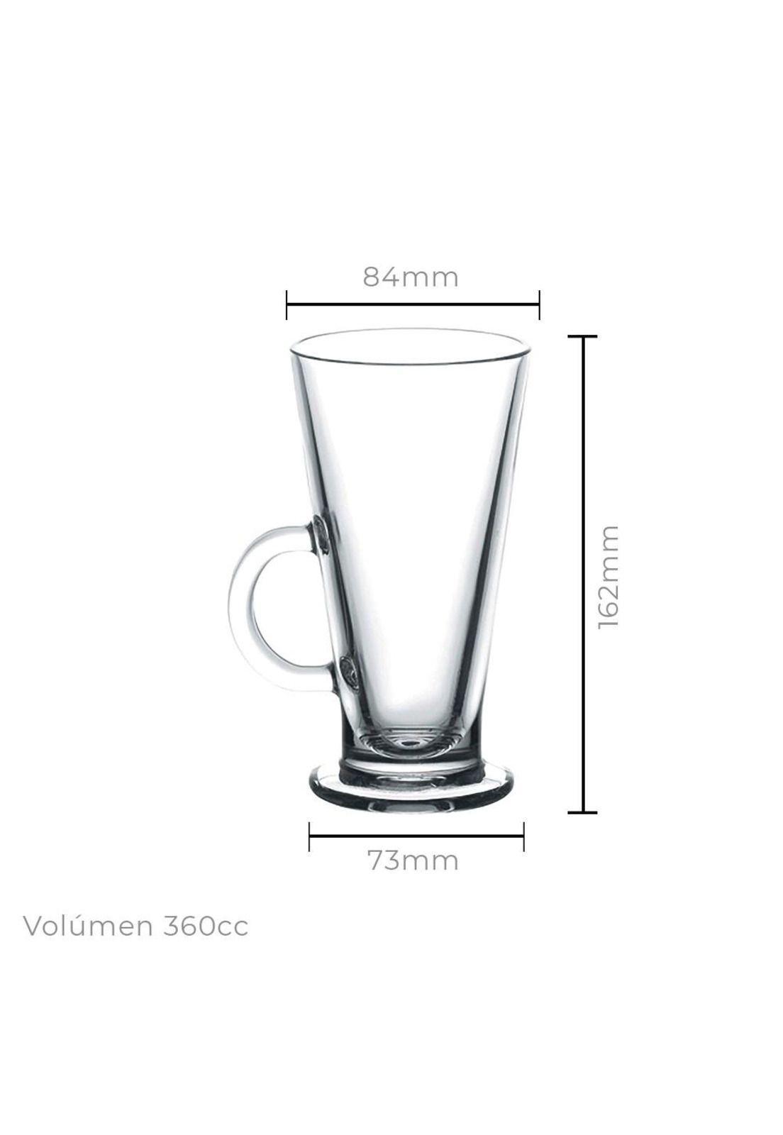 Set De 4 Taza De Vidrio 360 Cc. Linea Columbian-1