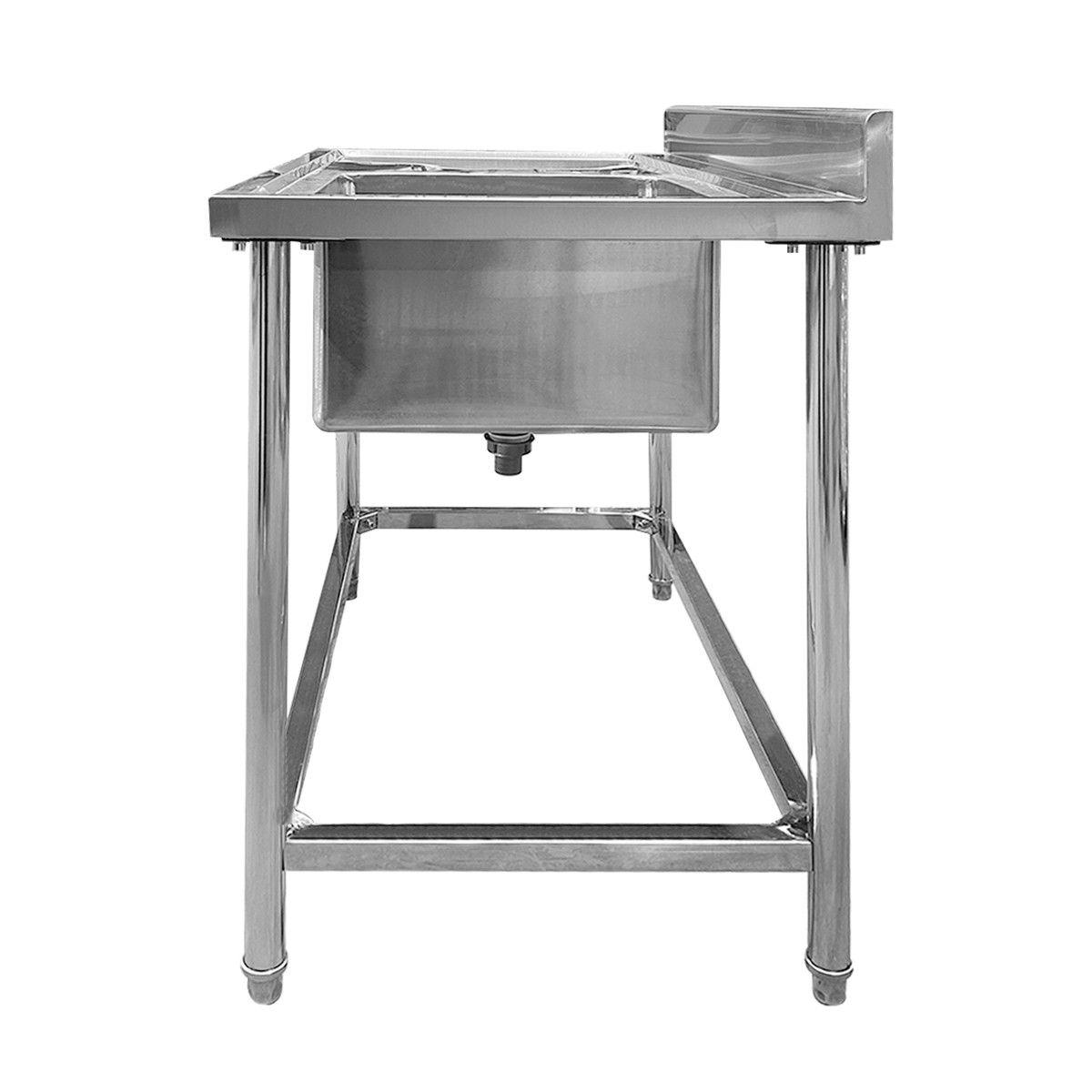 LAVADERO MURAL 1 TAZA ACERO INOXIDABLE 100X60X80 CM SECADOR IZQUIERDO PATA REDONDA ARMABLE-3