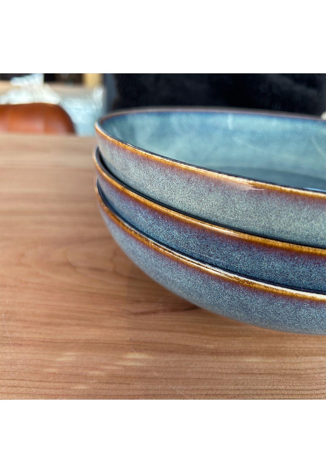 Set 6 Bowl Redondo Ceramica 22X4.5 Cm Gris Linea Efes-1