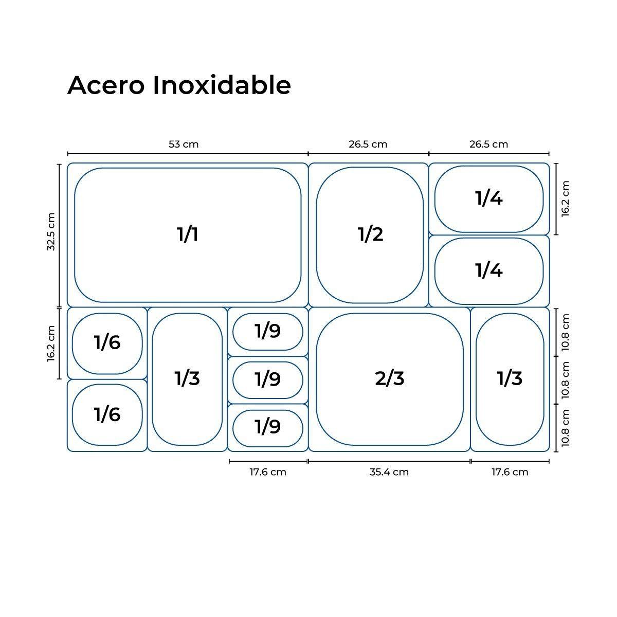 CONTENEDOR GASTRONOMICO ACERO INOXIDABLE GN 1/2X10 CM-3
