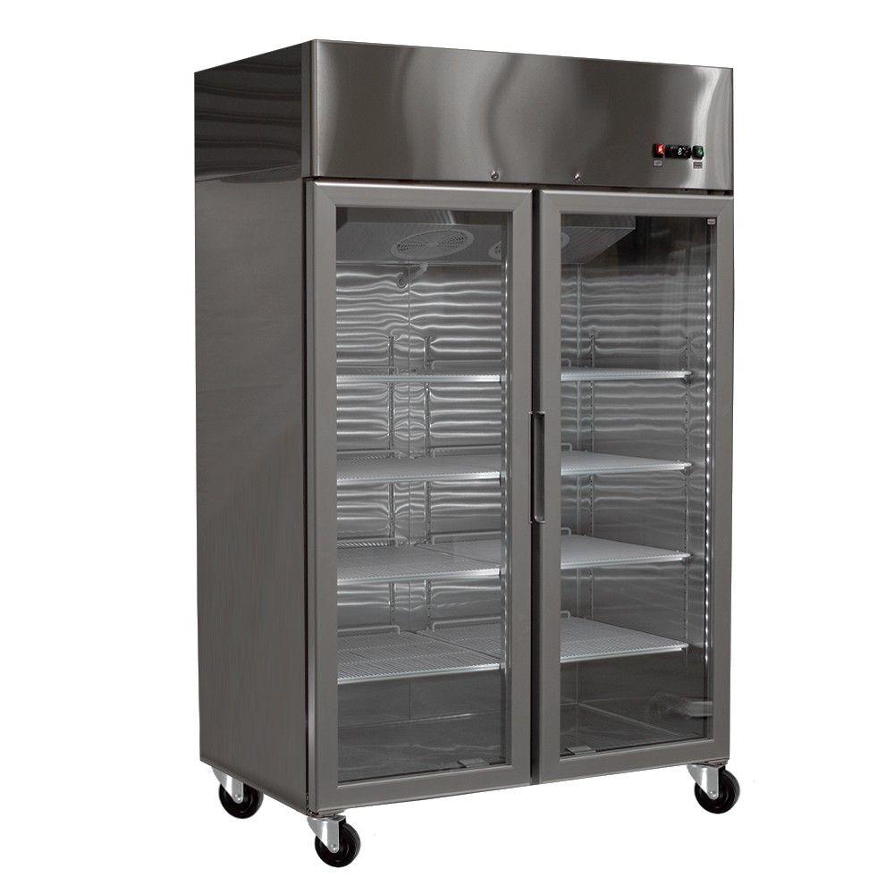 REFRIGERADOR ACERO INOXIDABLE 2 PUERTAS DE VIDRIO 1300 LITROS-2