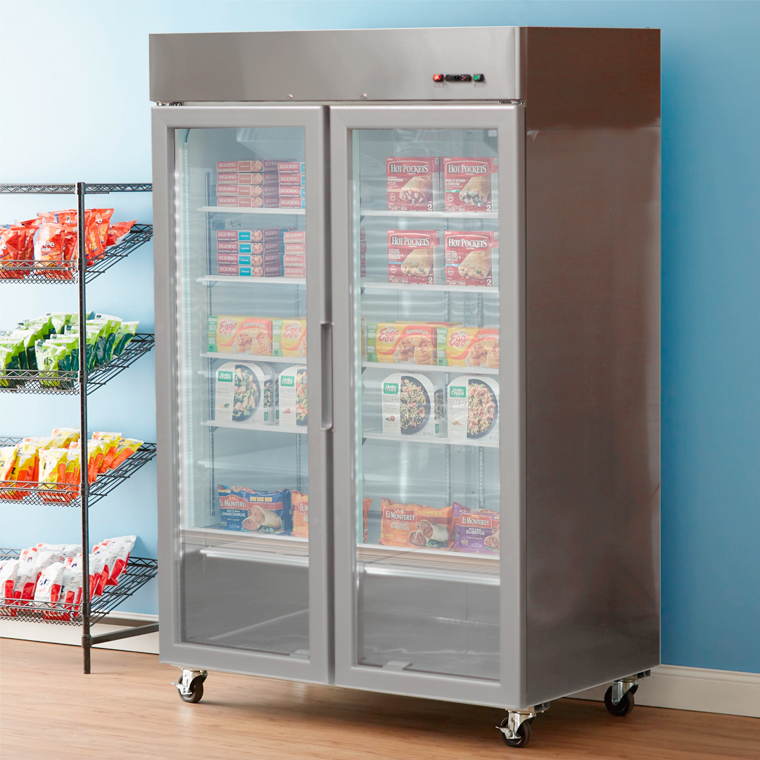 REFRIGERADOR ACERO INOXIDABLE 2 PUERTAS DE VIDRIO 1300 LITROS-5