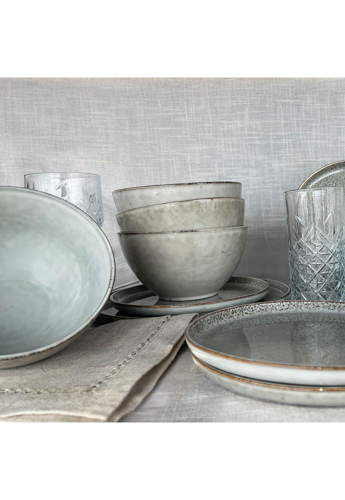 Set Vajilla 24 Piezas Cerámica Gris Linea Oslo-8